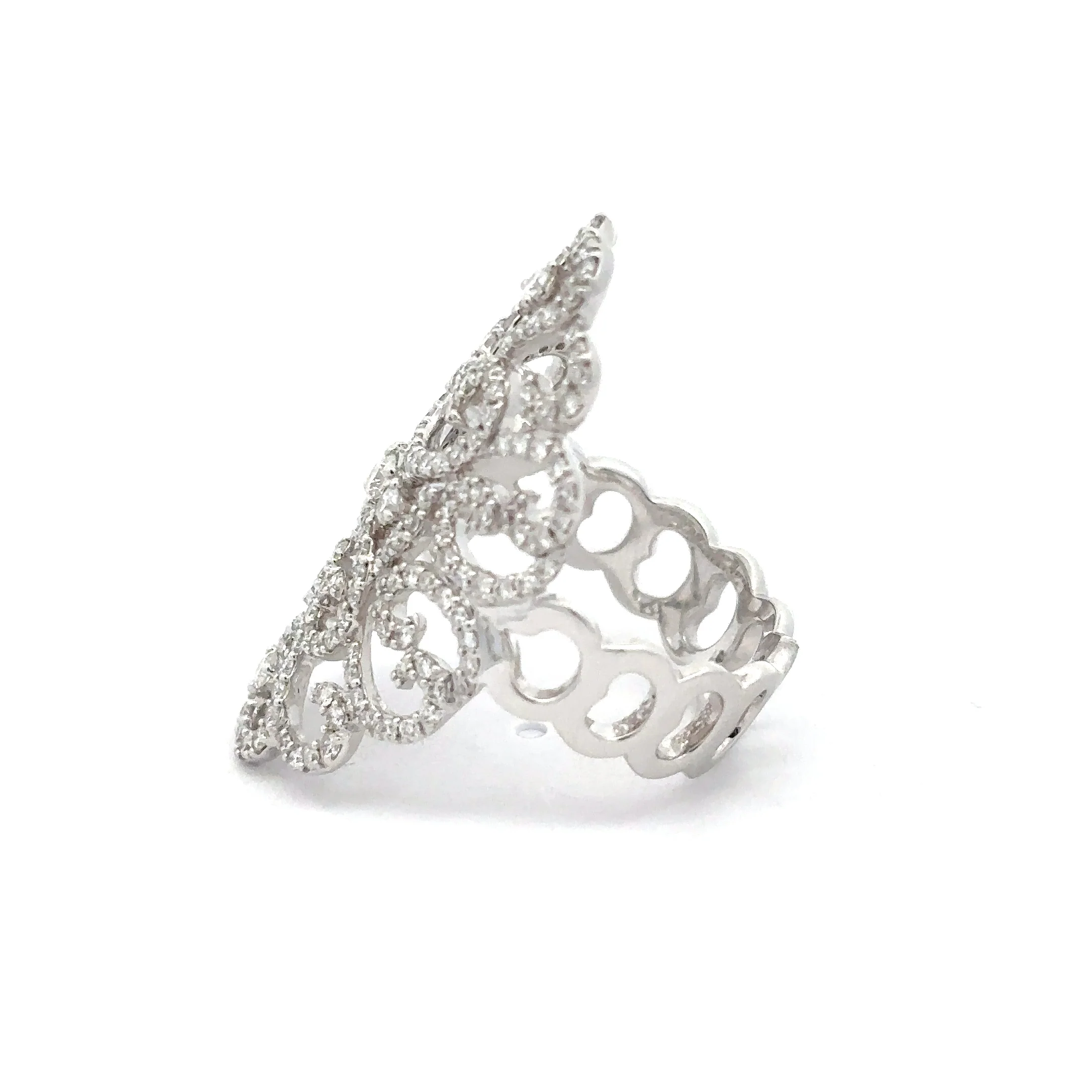 King Jewelers Filigree 1.20ct Diamond Ring 14K White Gold - Image 2