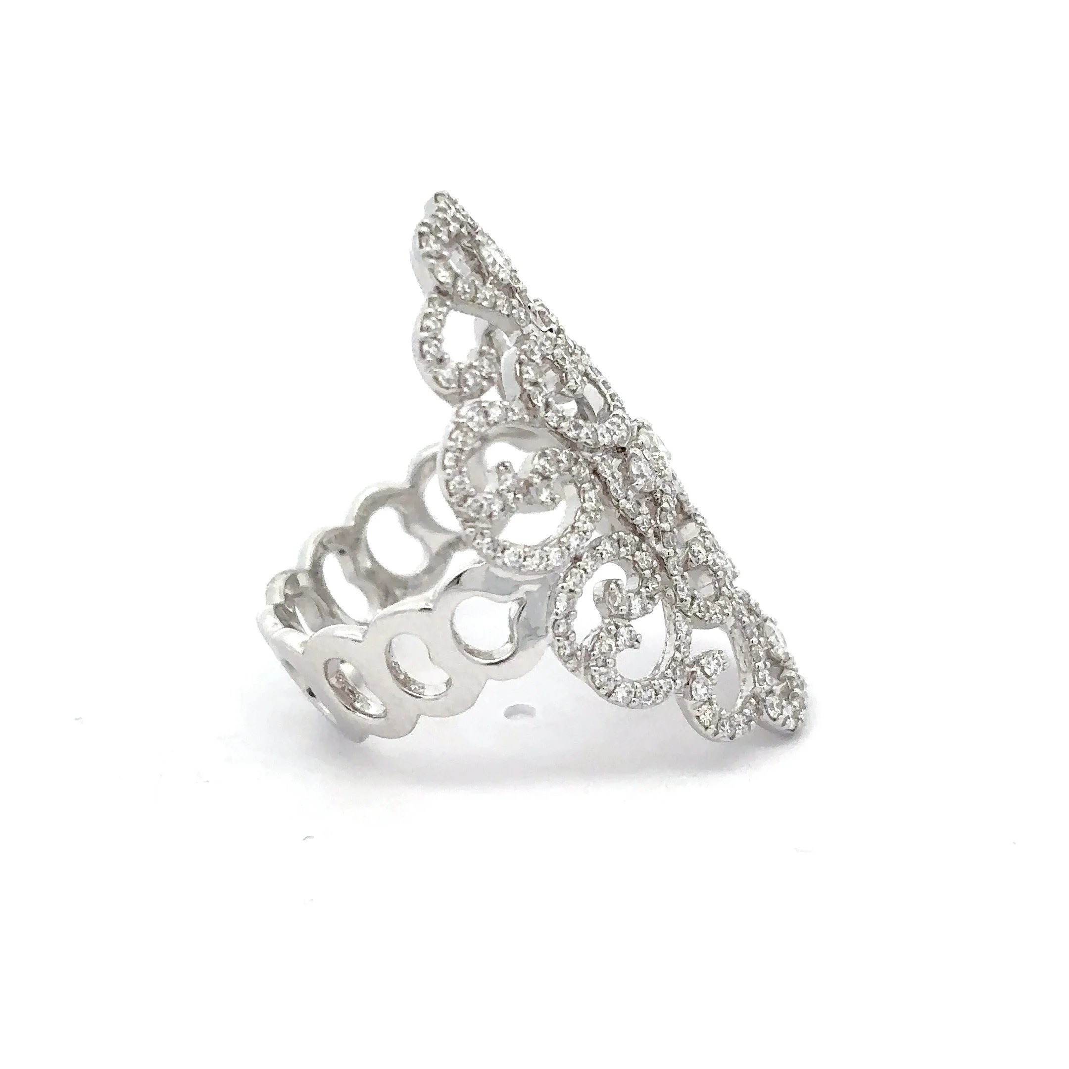 King Jewelers Filigree 1.20ct Diamond Ring 14K White Gold - Image 4