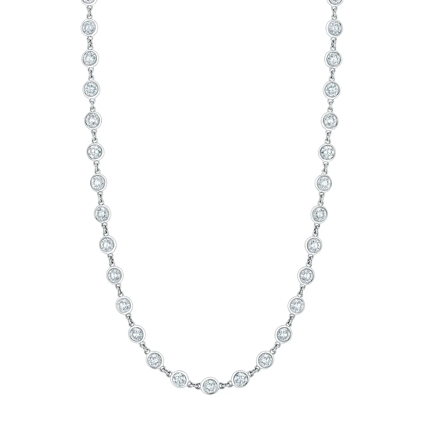 King Jewelers Platinum 7.90ct Diamond Station Necklace