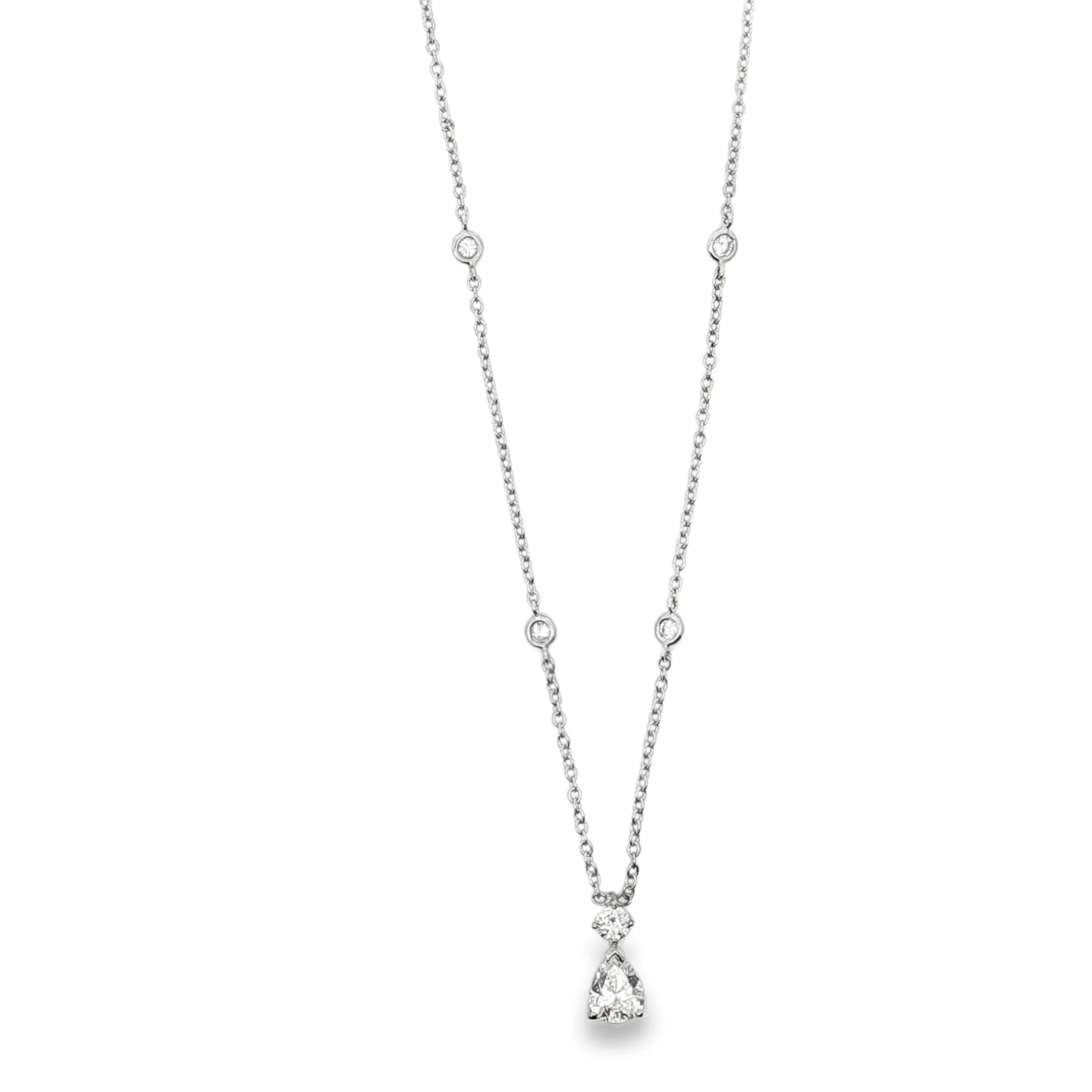 King Jewelers Platinum Pendant Necklace With 1.30 CTW Mixed-Cut Diamonds - Image 3