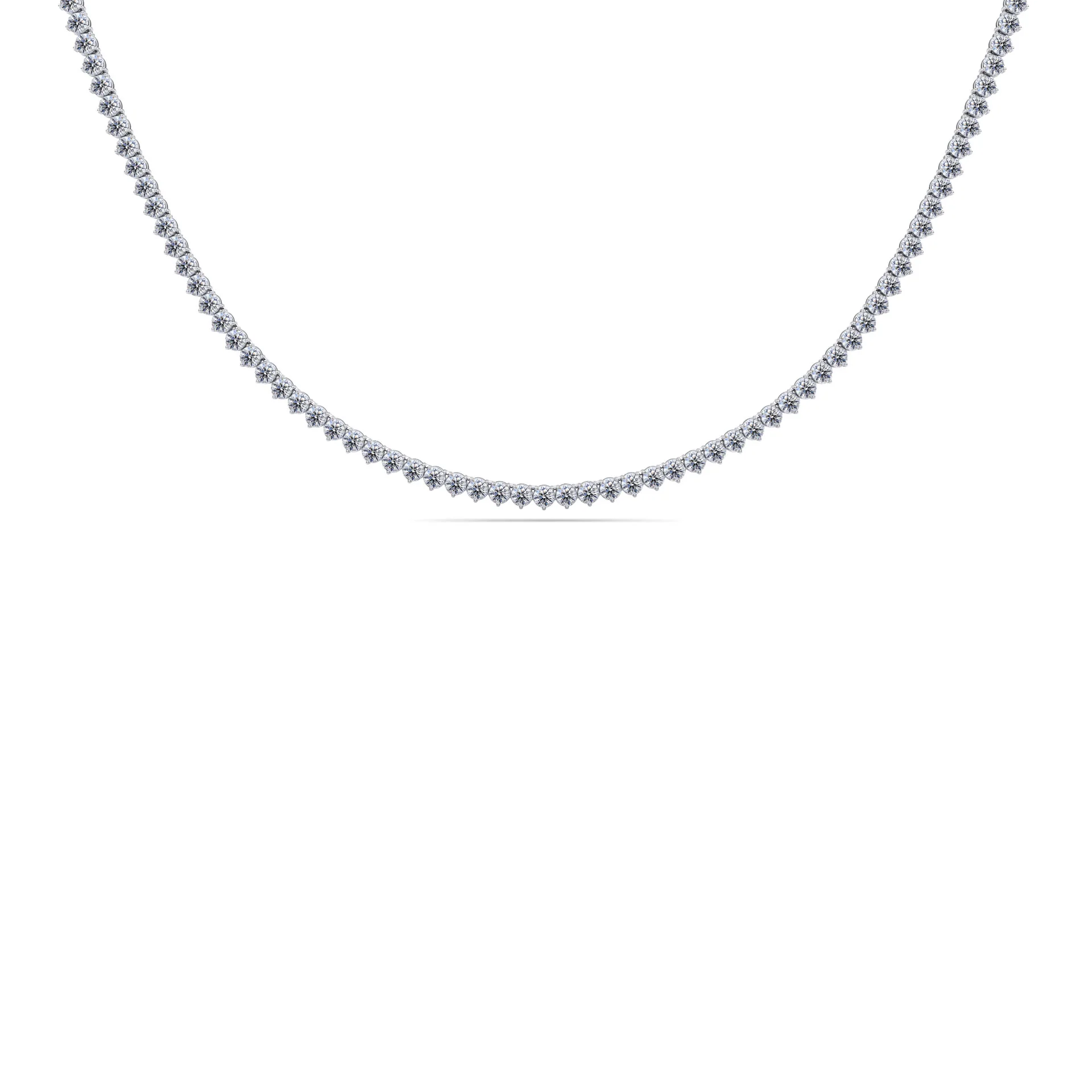 King Jewelers Riviera 13.20ct Diamond Tennis Necklace 14K White Gold