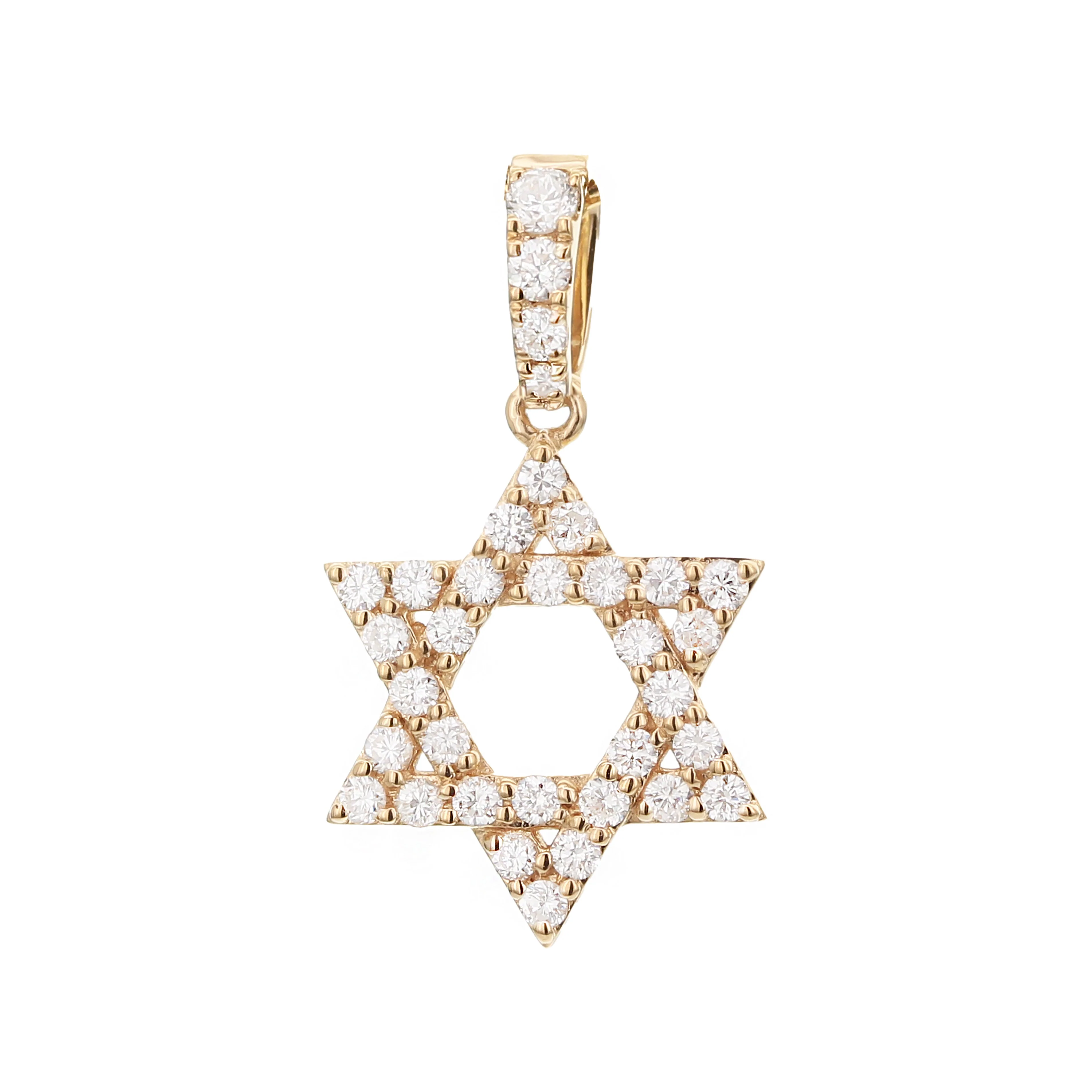 King Jewelers Star of David 0.20ct Diamond Pendant 18K Yellow Gold