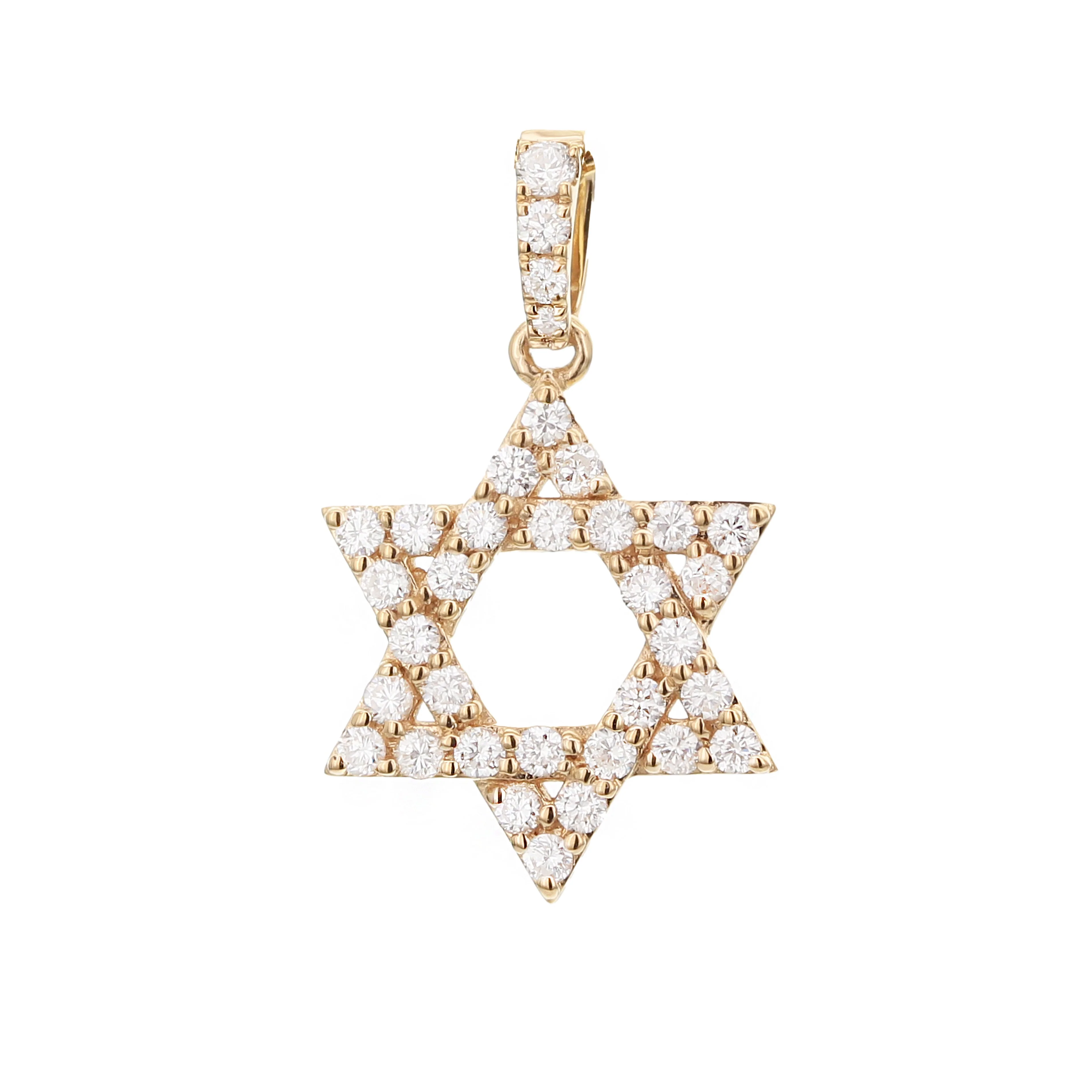 King Jewelers Star of David 0.30ct Diamond Pendant 18K Yellow Gold