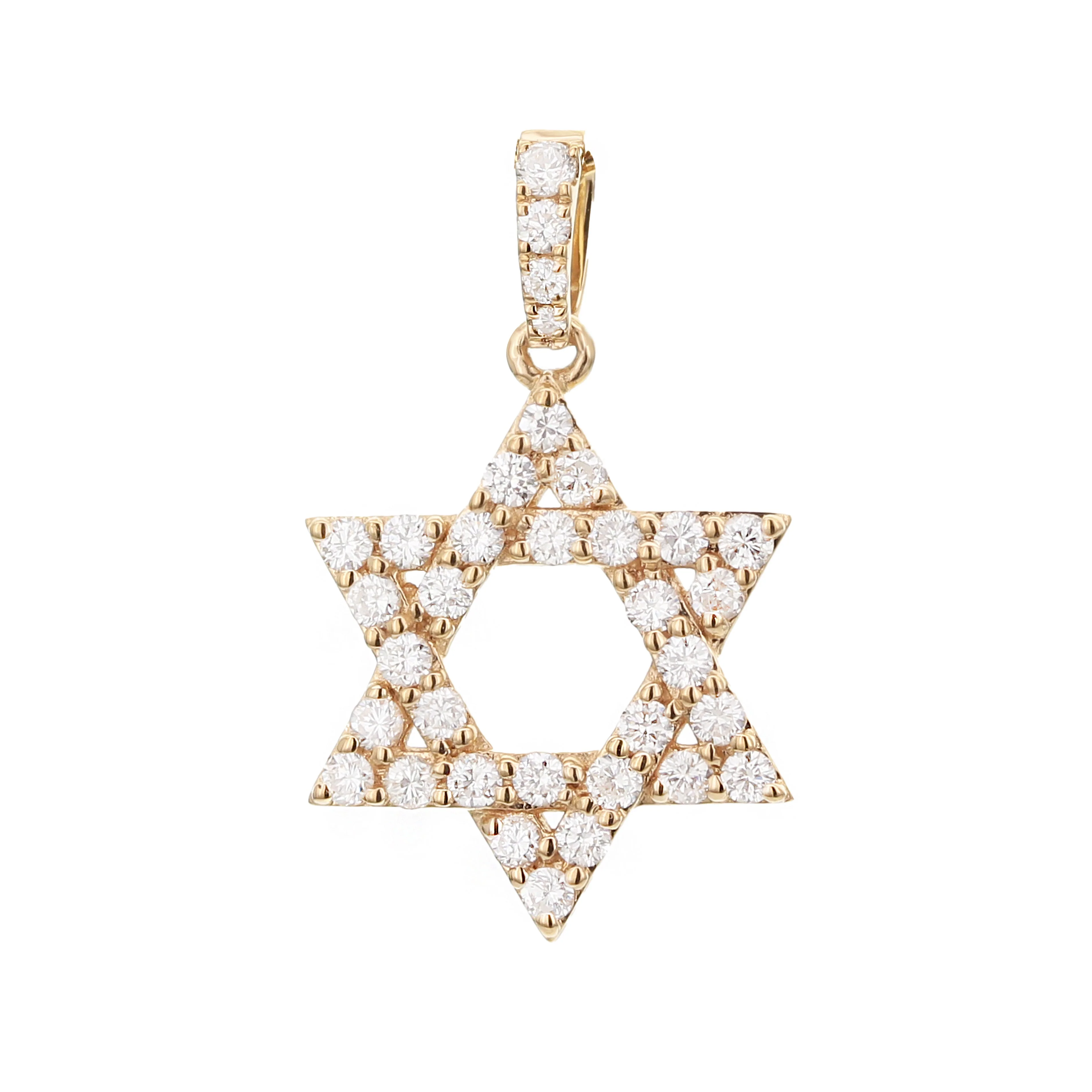 King Jewelers Star of David 0.50ct Diamond Pendant 18K Yellow Gold
