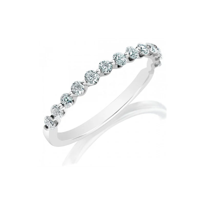 KJ5 0.20ct Diamond Wedding Band 18K White Gold
