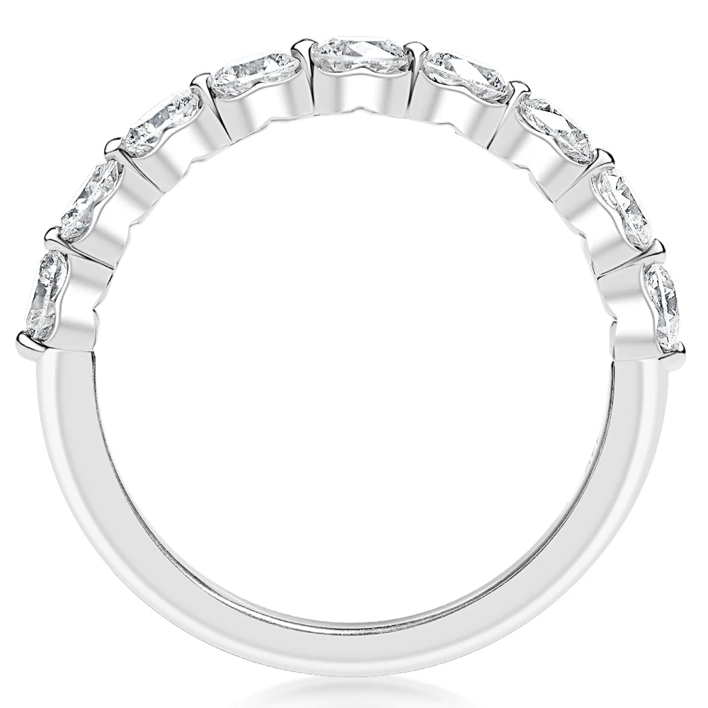 KJ5 14K White Gold Round 0.98ct Diamond Wedding Band - Image 2