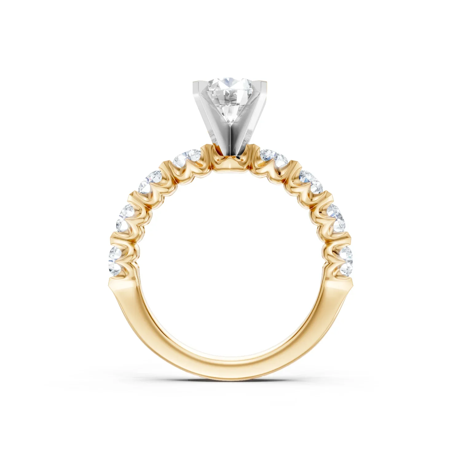 KJ5 14K Yellow Gold 0.80ct Diamond Engagement Ring Mounting - Image 2