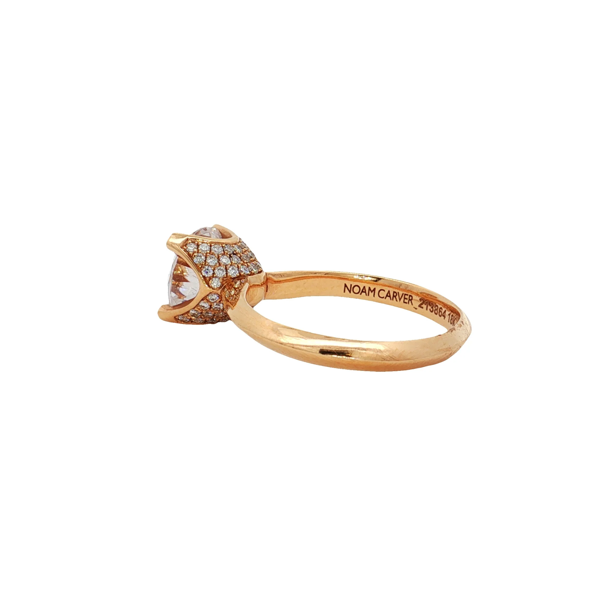 KJ5 18K Rose Gold Round 0.23ct Diamond Solitaire Engagement Ring Mounting - Image 3