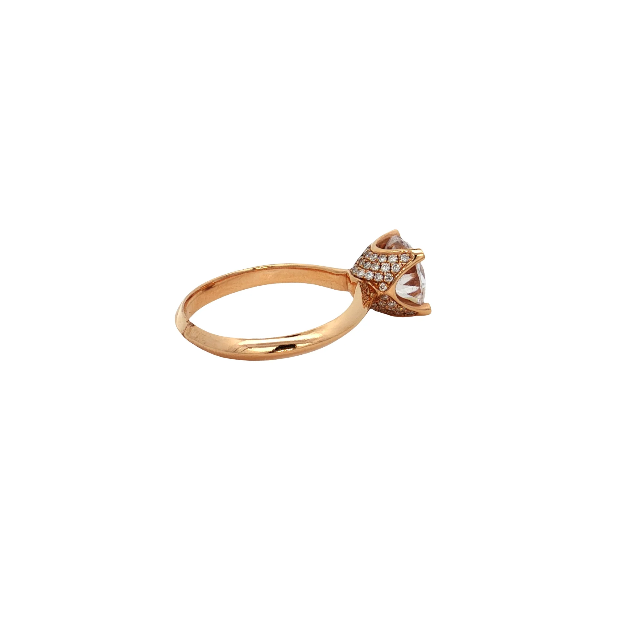 KJ5 18K Rose Gold Round 0.23ct Diamond Solitaire Engagement Ring Mounting - Image 4