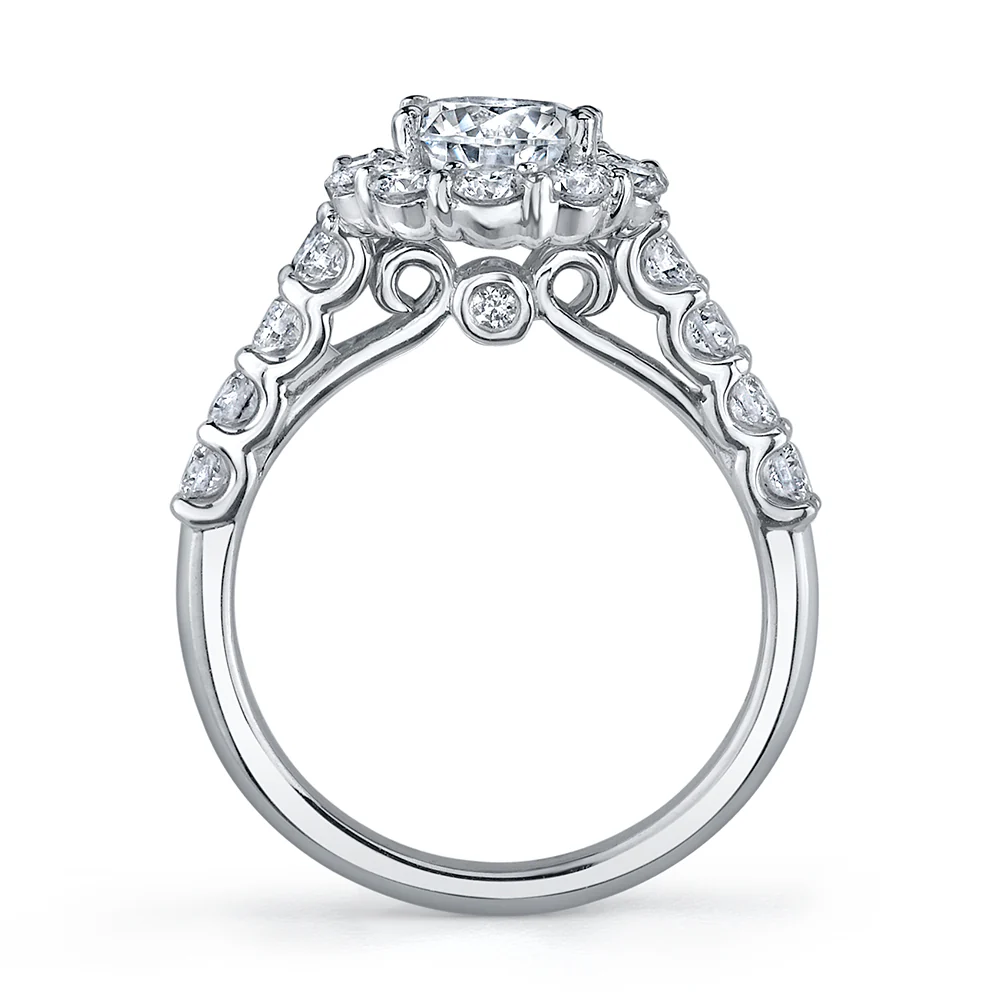 KJ5 18K White Gold 1.59ct Round Diamond Halo Semi-Mount - Image 3