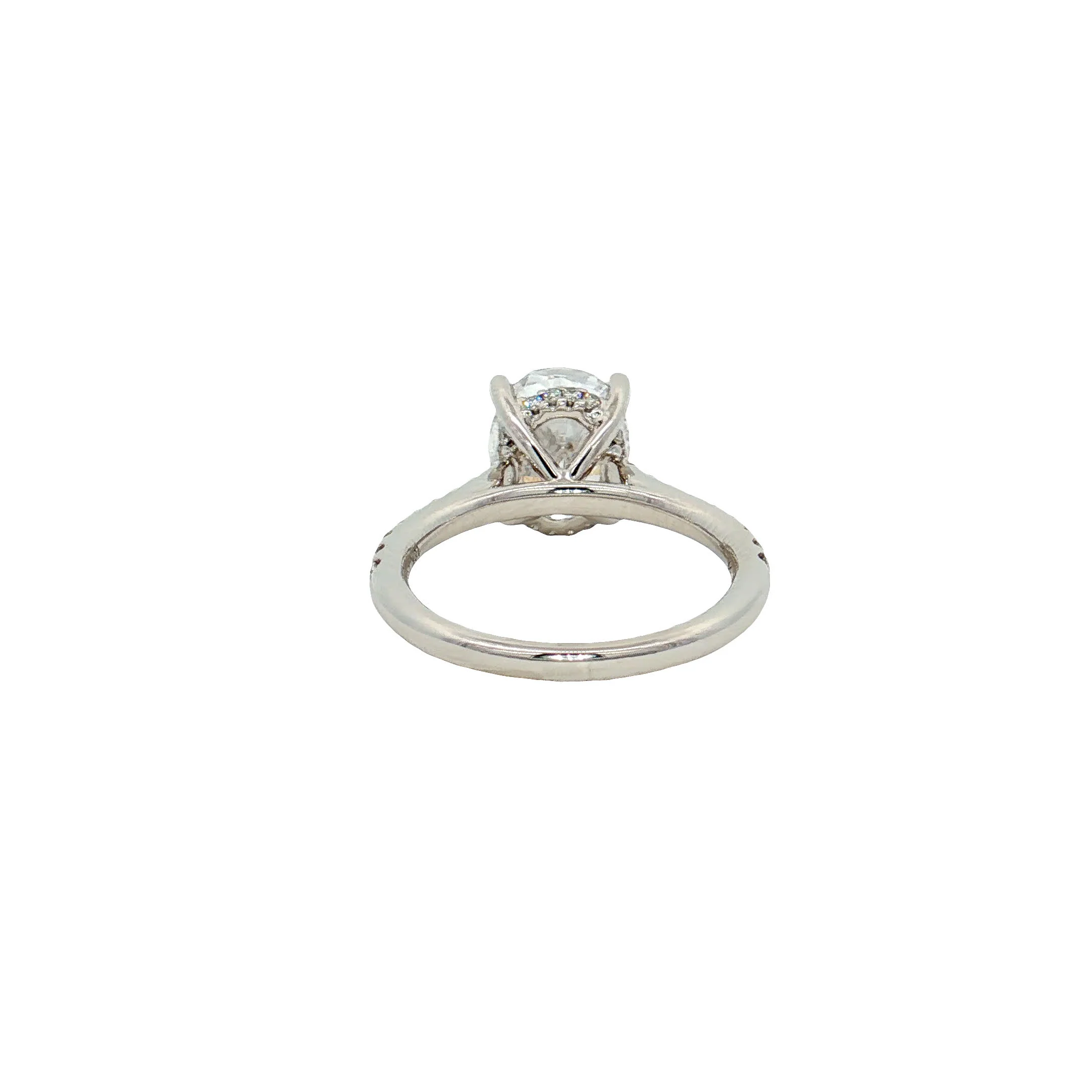 KJ5 18K White Gold 0.34ct Pave Oval Diamond Engagement Ring Mounting - Image 3