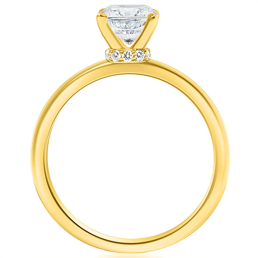 KJ5 18K Yellow Gold 0.07ct Hidden Halo Solitaire Semi-Mount - Image 3