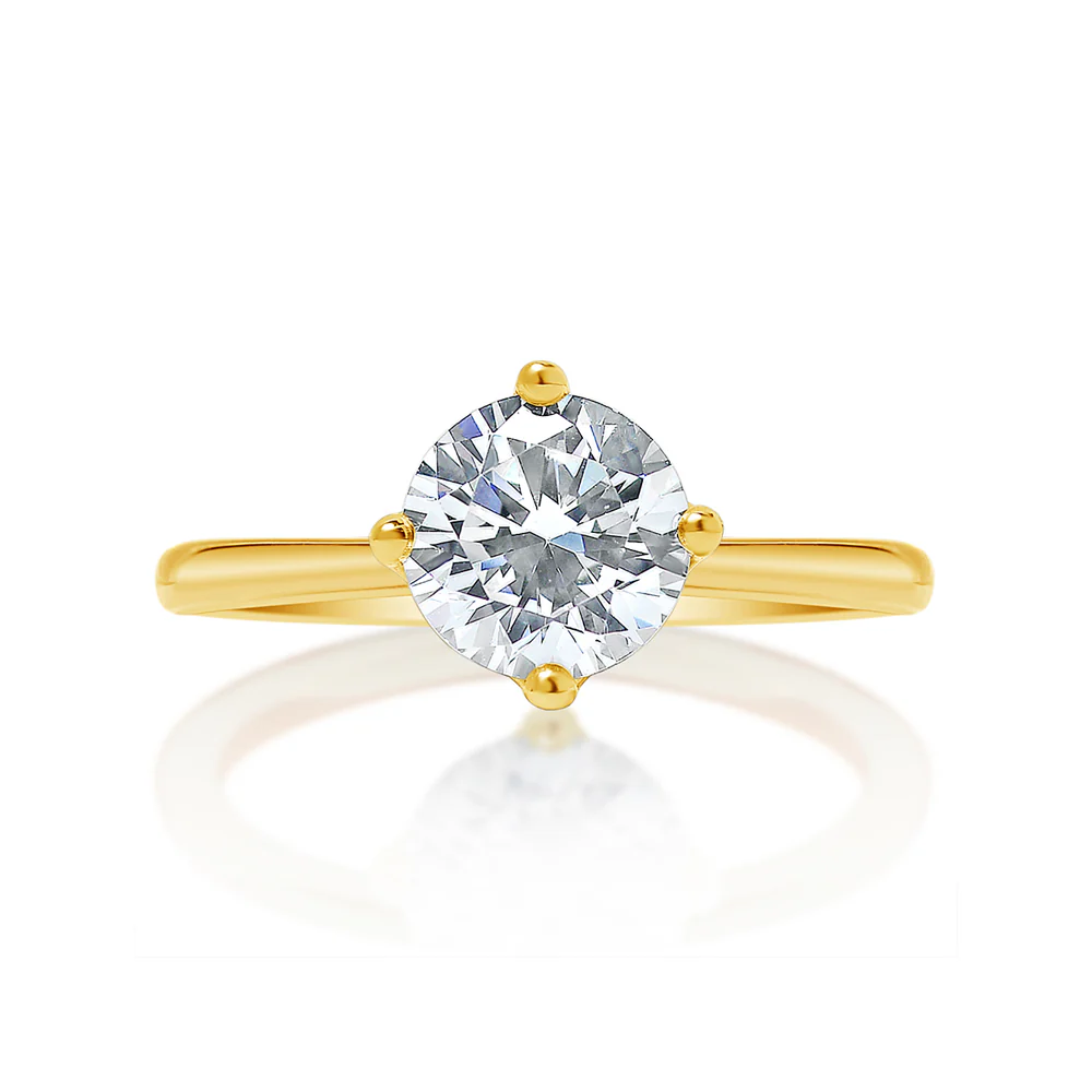 KJ5 18K Yellow Gold 0.40ct Hidden Halo Solitaire Semi-Mount