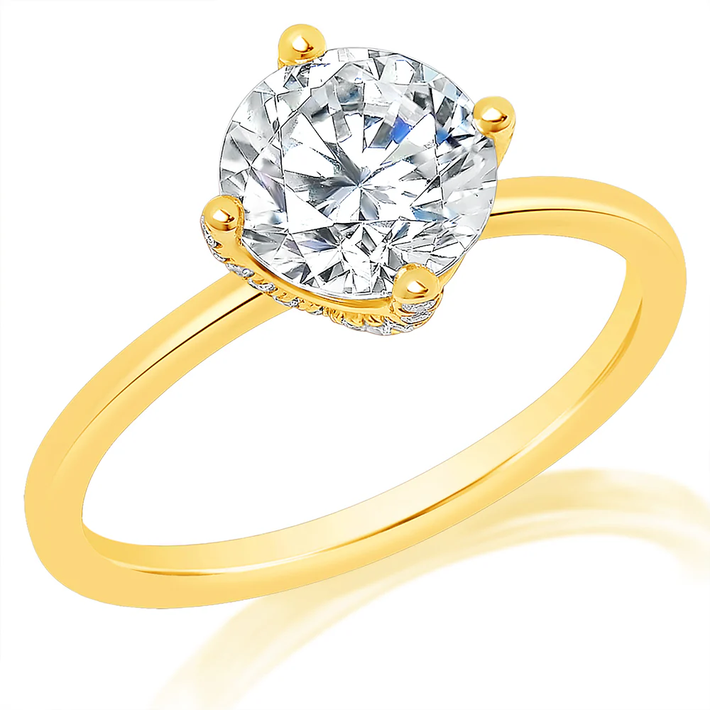 KJ5 18K Yellow Gold 0.40ct Hidden Halo Solitaire Semi-Mount - Image 2