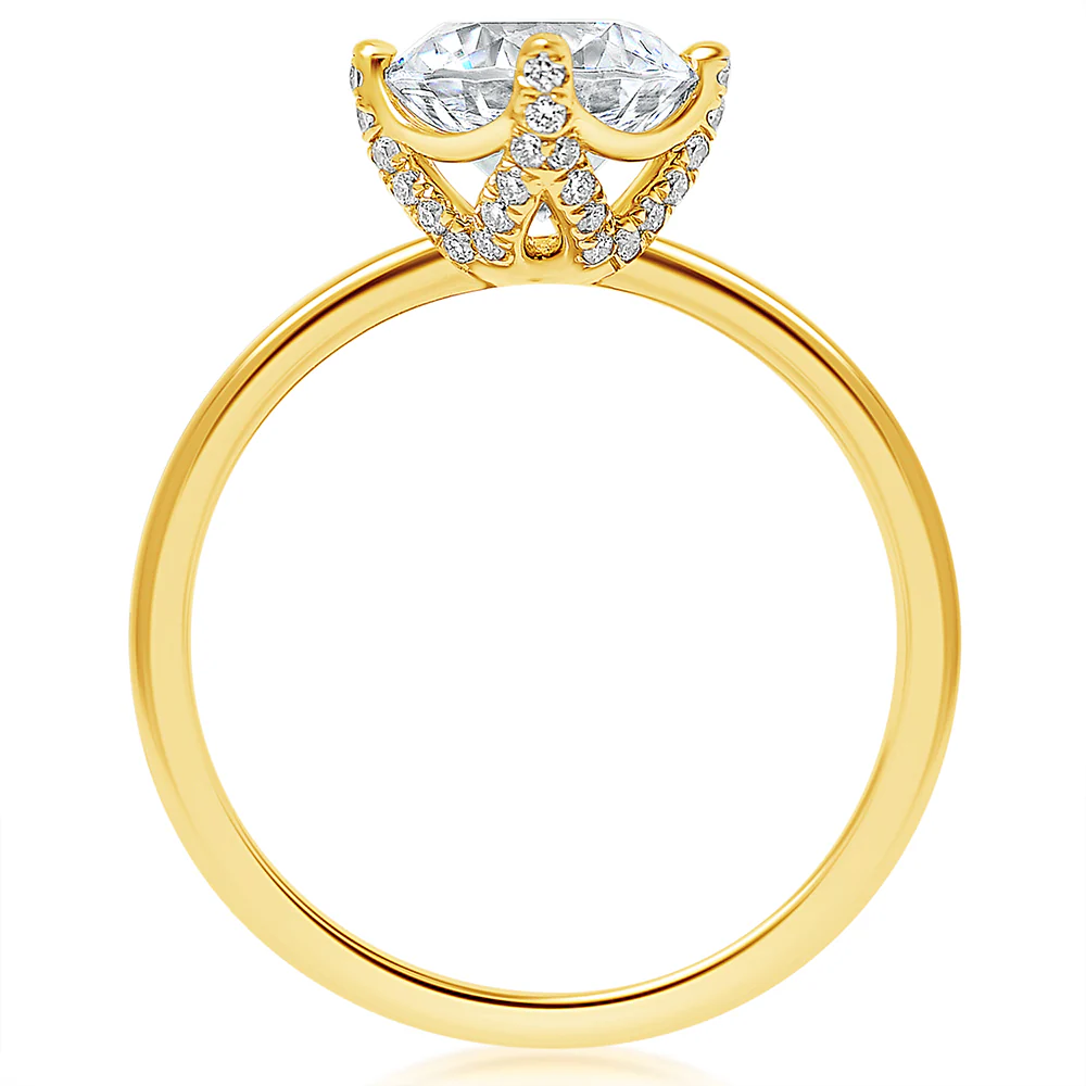 KJ5 18K Yellow Gold 0.40ct Hidden Halo Solitaire Semi-Mount - Image 3