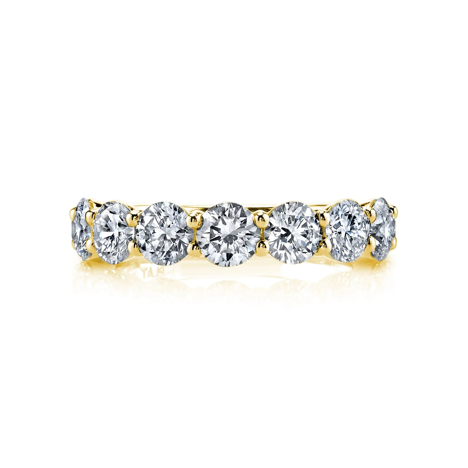 KJ5 18K Yellow Gold 7 Stone Diamond Wedding Band