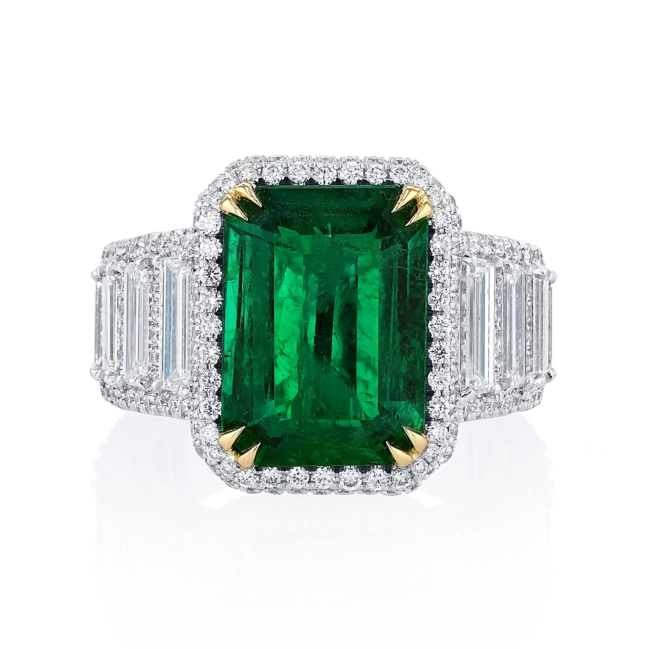 KJ5 GIA Certified Platinum Emerald Engagement Ring