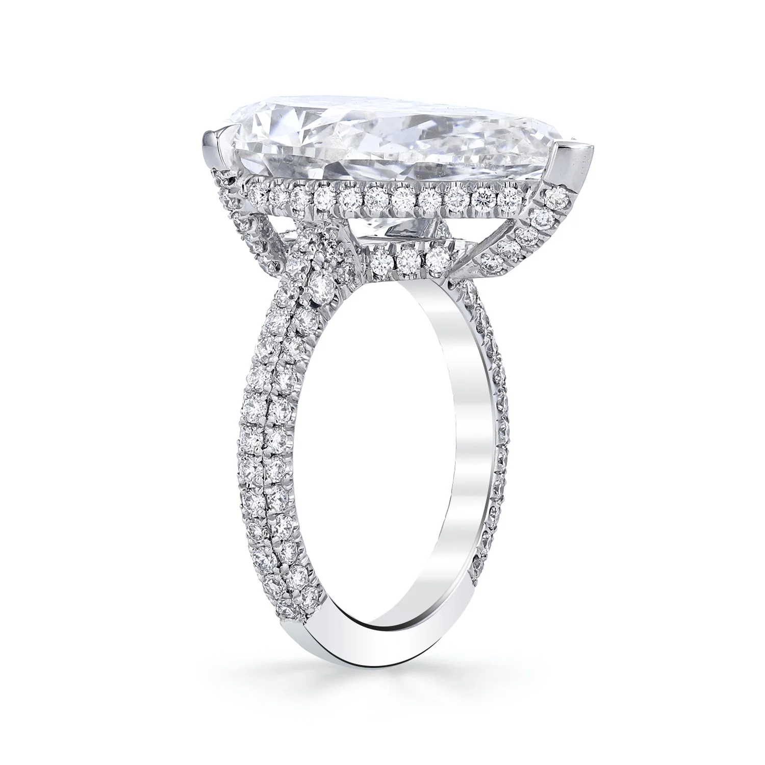 KJ5 GIA Certified Platinum Pear Diamond Engagement Ring - Image 2