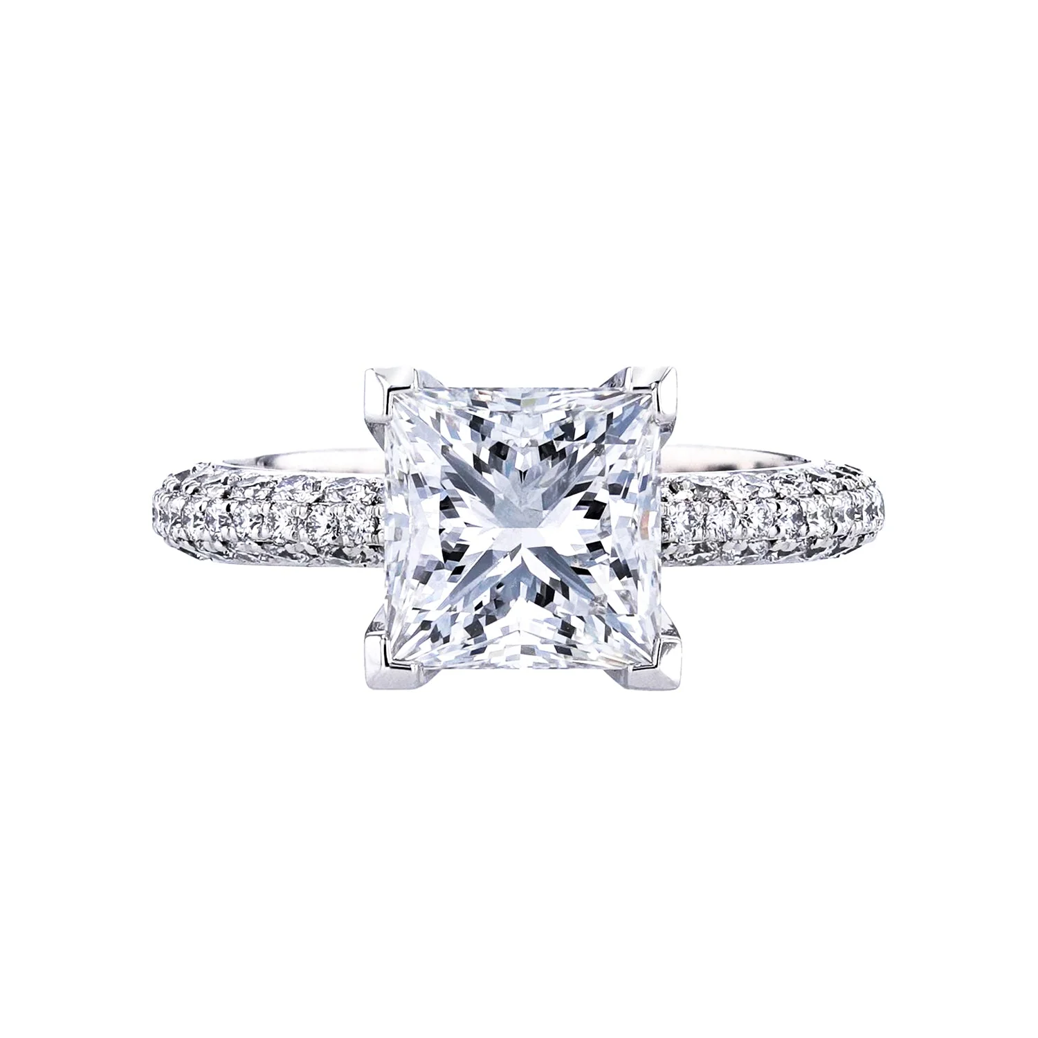 KJ5 GIA Certified Platinum Princess Cut Diamond Engagement Ring