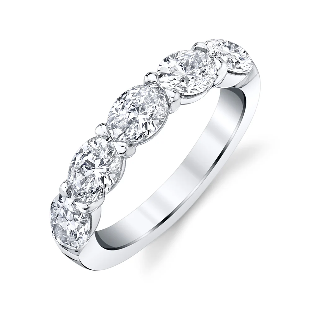 KJ5 Platinum 2.01ct Oval Diamond Wedding Band