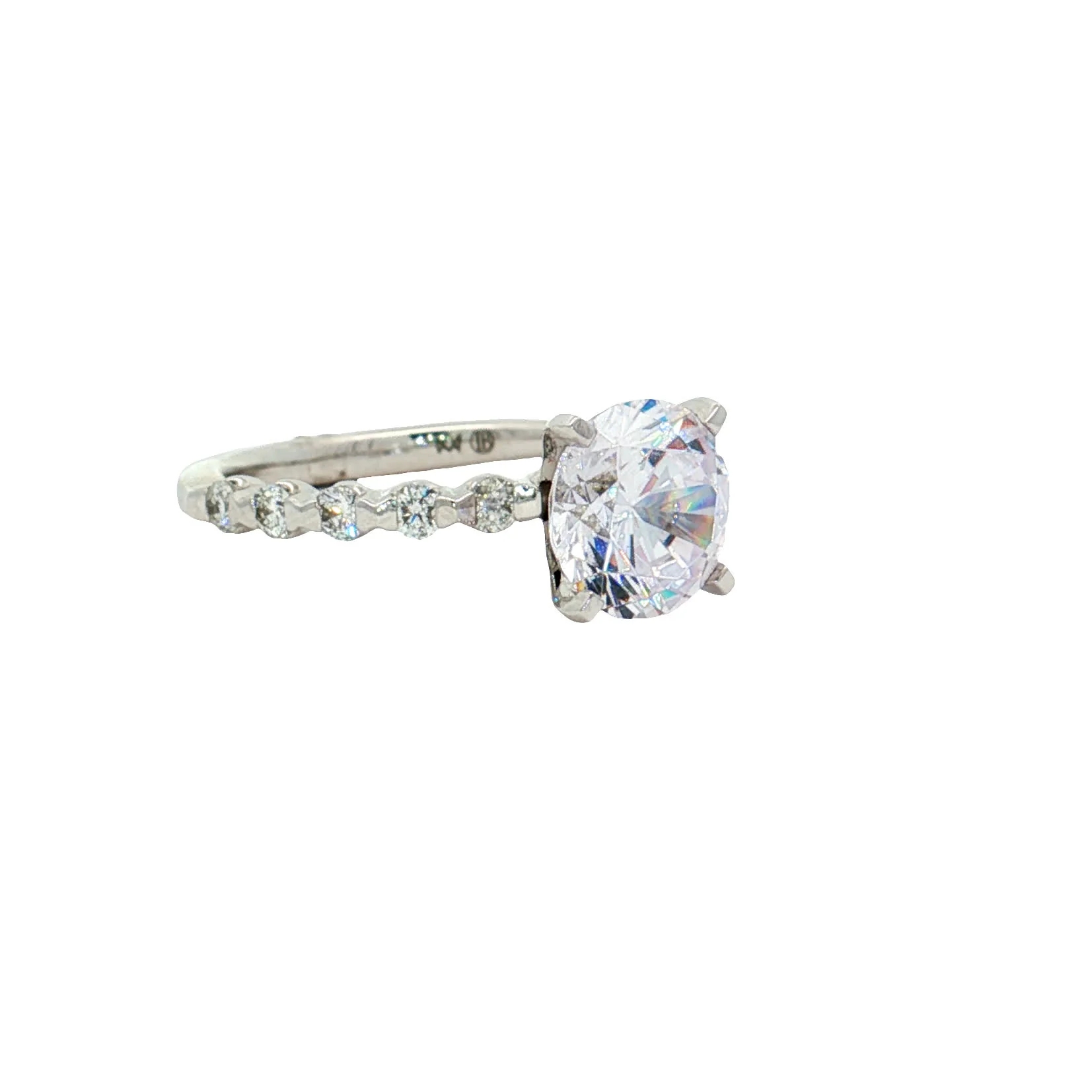 KJ5 Platinum Pavé Round Diamond 0.50ct Engagement Ring Mounting - Image 2