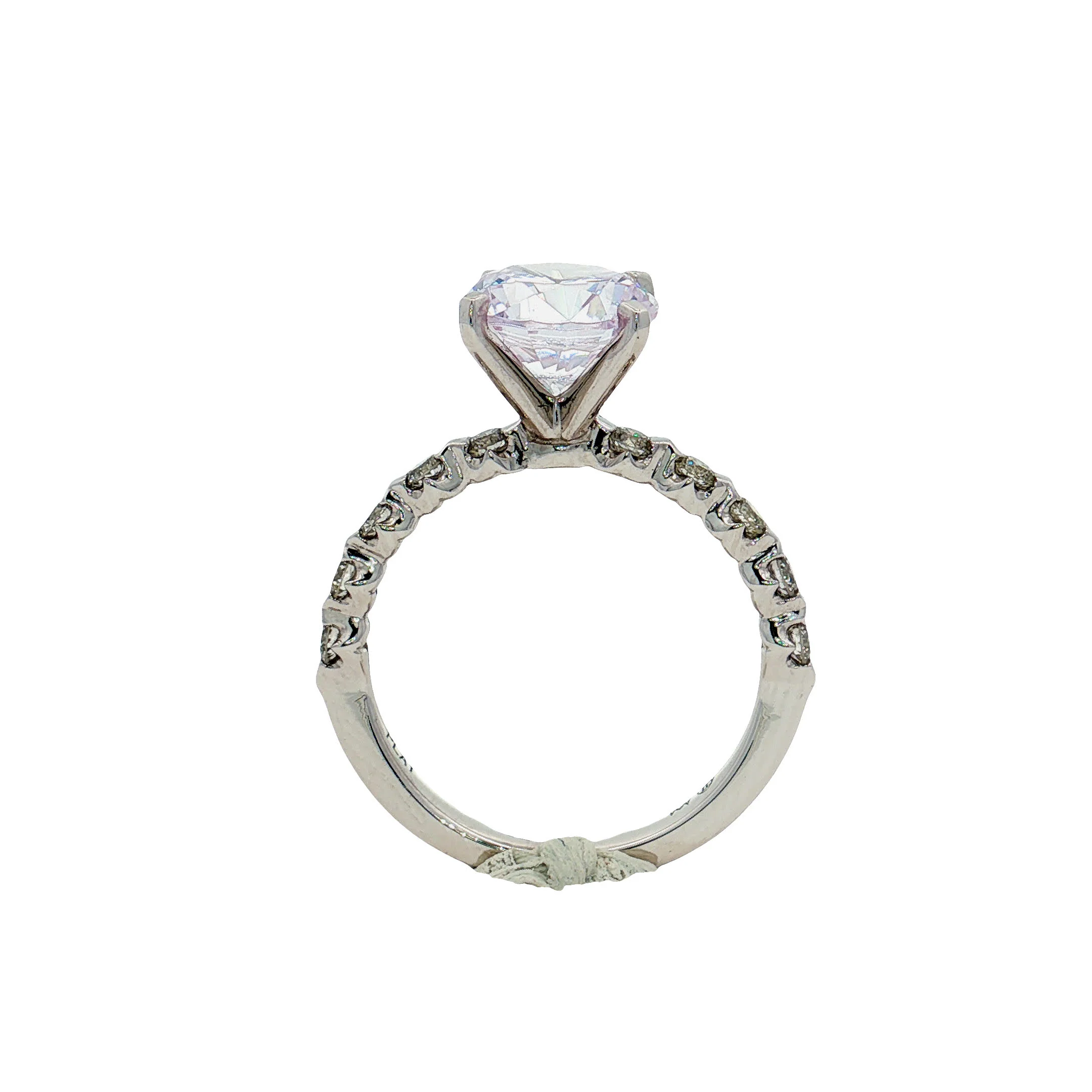 KJ5 Platinum Pavé Round Diamond 0.50ct Engagement Ring Mounting - Image 3