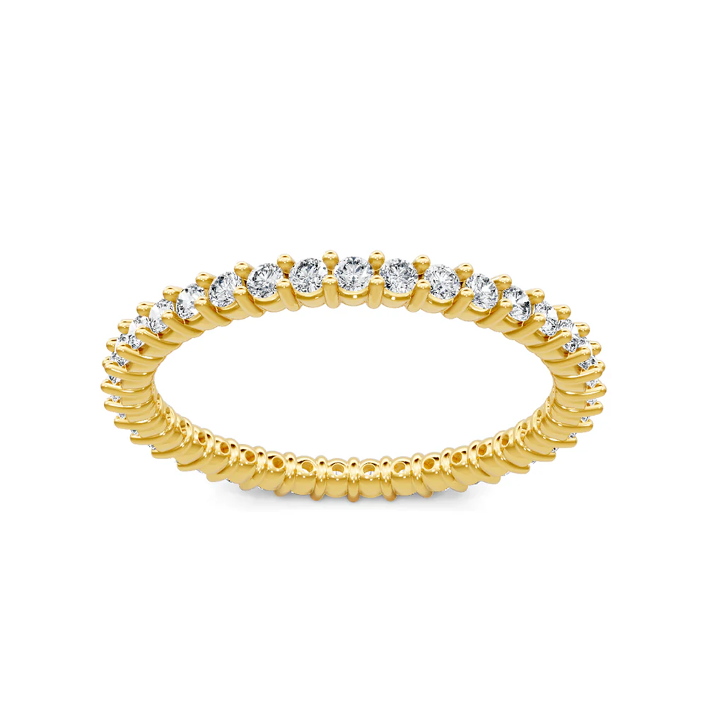 KJ5 Shared Prong 0.50ct Diamond Eternity Band 14K Yellow Gold
