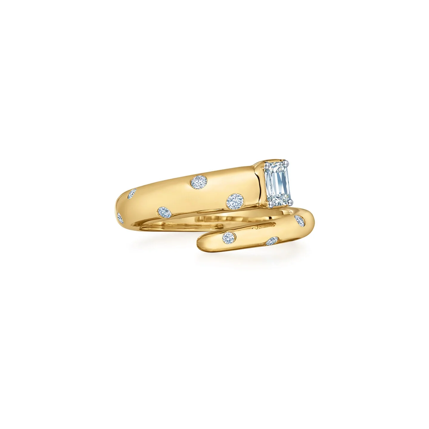 Kwiat Cobblestone Narrow Wrap Ring with an ASHOKA® Diamond 18K Yellow Gold - Image 3