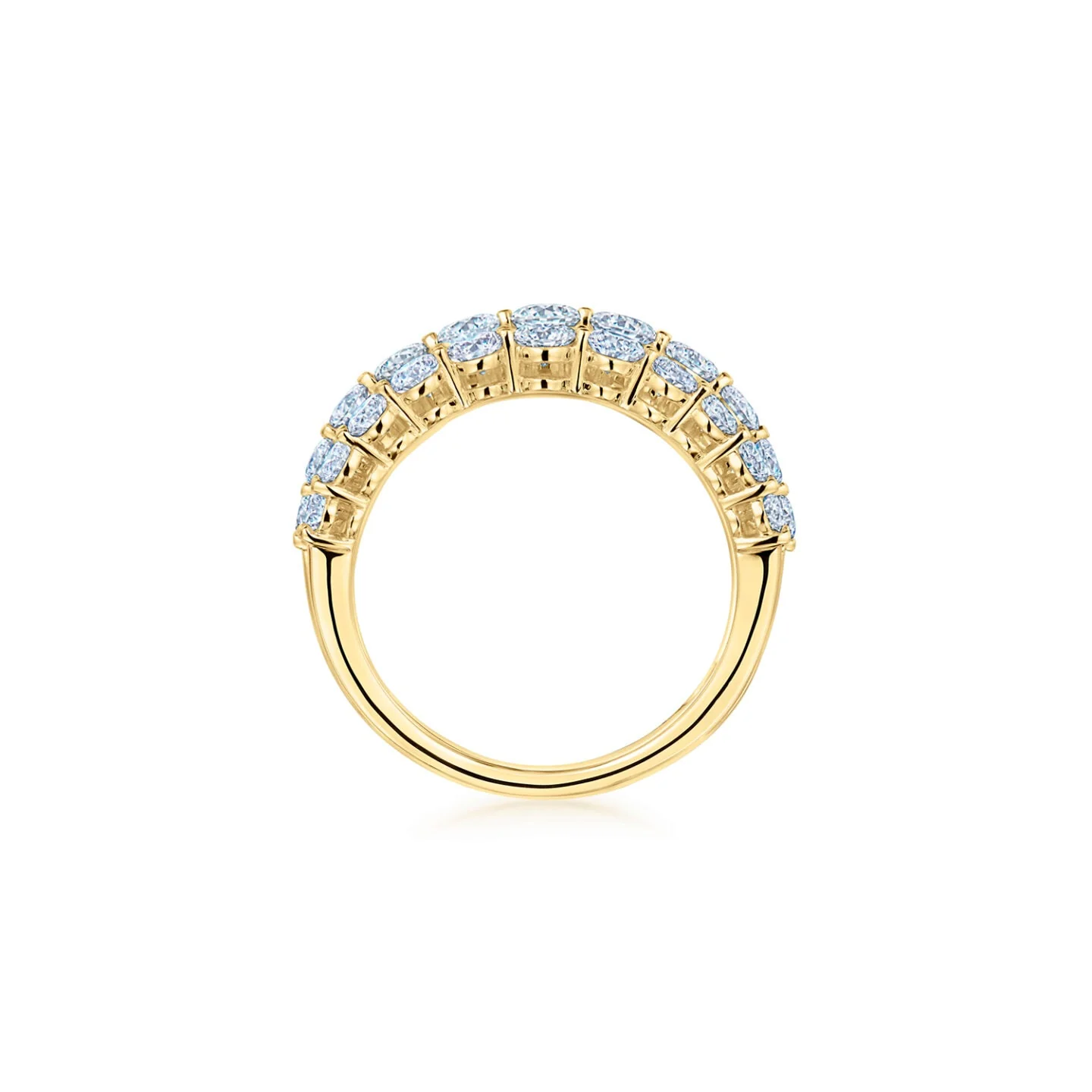 Kwiat Lyric Five-Row Ring with Diamonds 18K Yellow Gold - Image 4