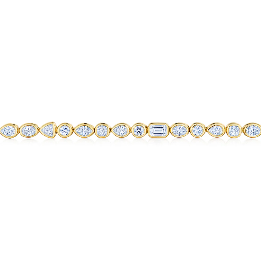 Kwiat Portofino Line Bracelet with Mixed Shape Diamonds in Yellow Gold - Image 2