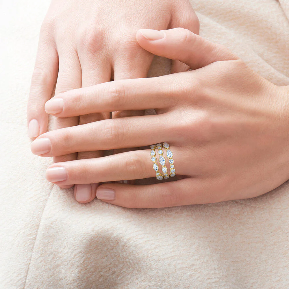 Kwiat Portofino Three-Row Ring with Mixed Shape Diamonds - Image 2