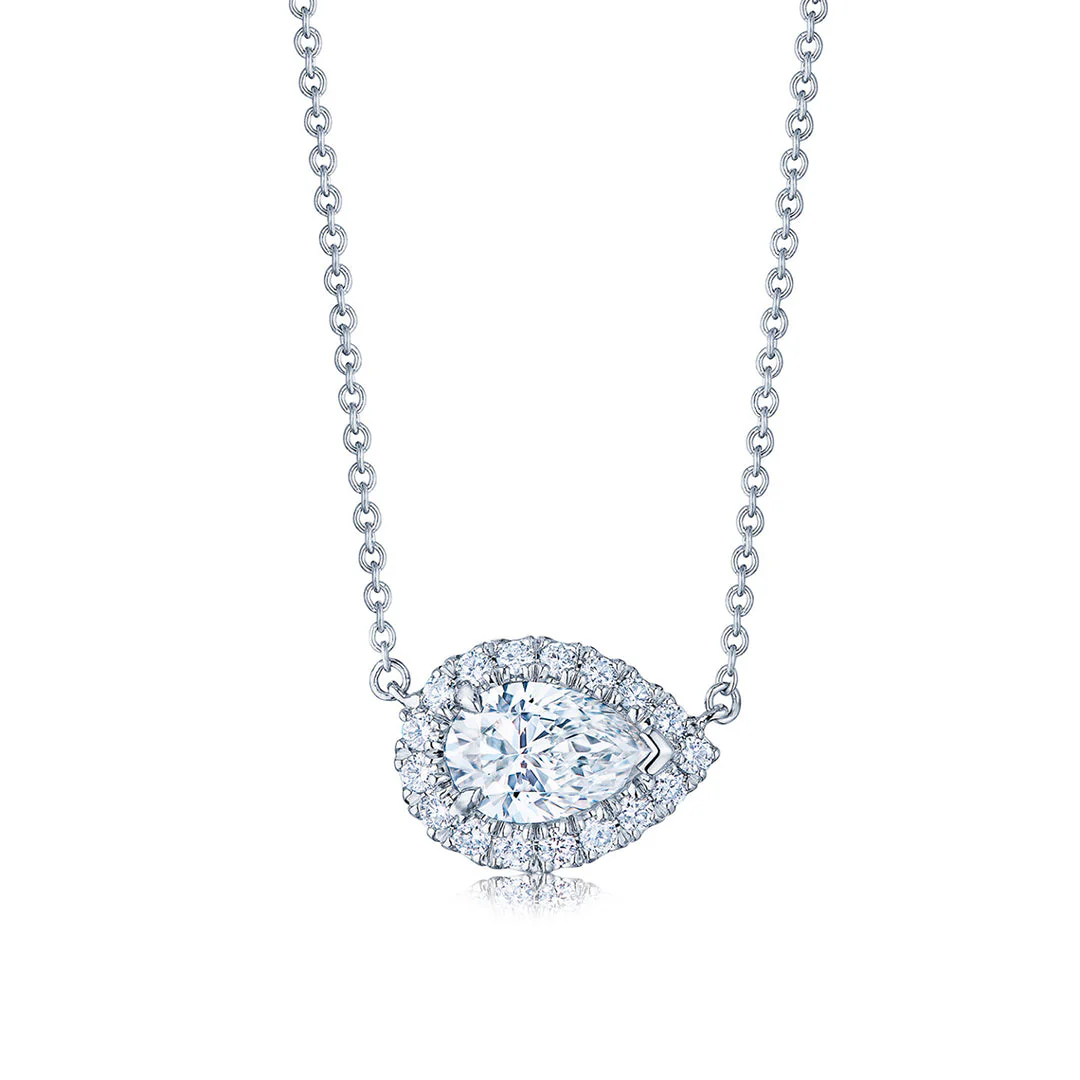Kwiat Silhouette Platinum Pear Shape Diamond Pendant
