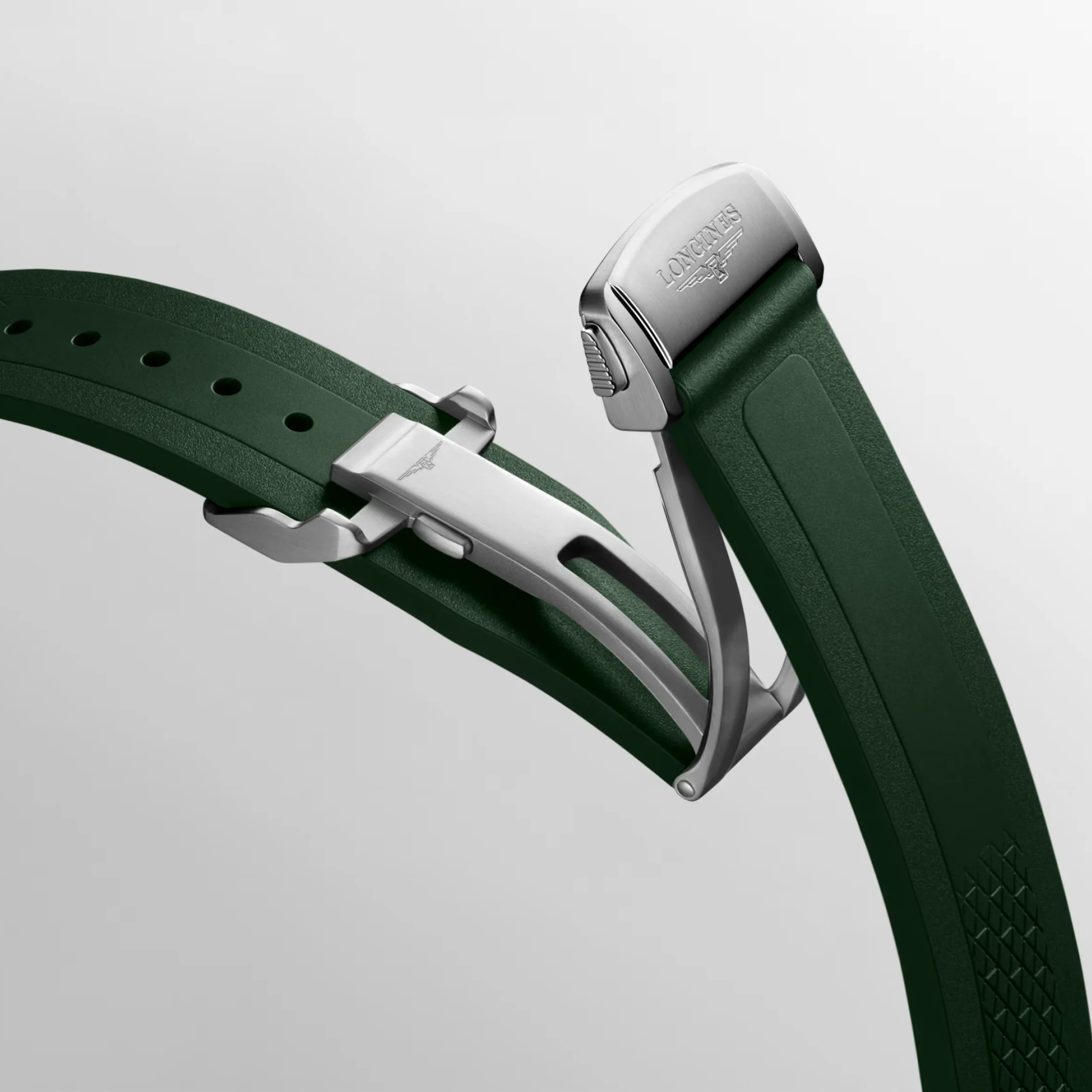 Longines Conquest 38mm Green Dial Rubber Strap Watch - Image 4