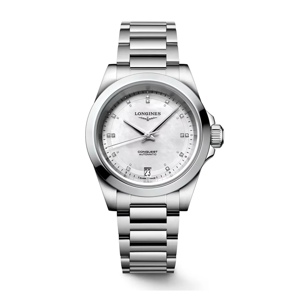 Longines Conquest Mother of Pearl Diamond Dial 34mm