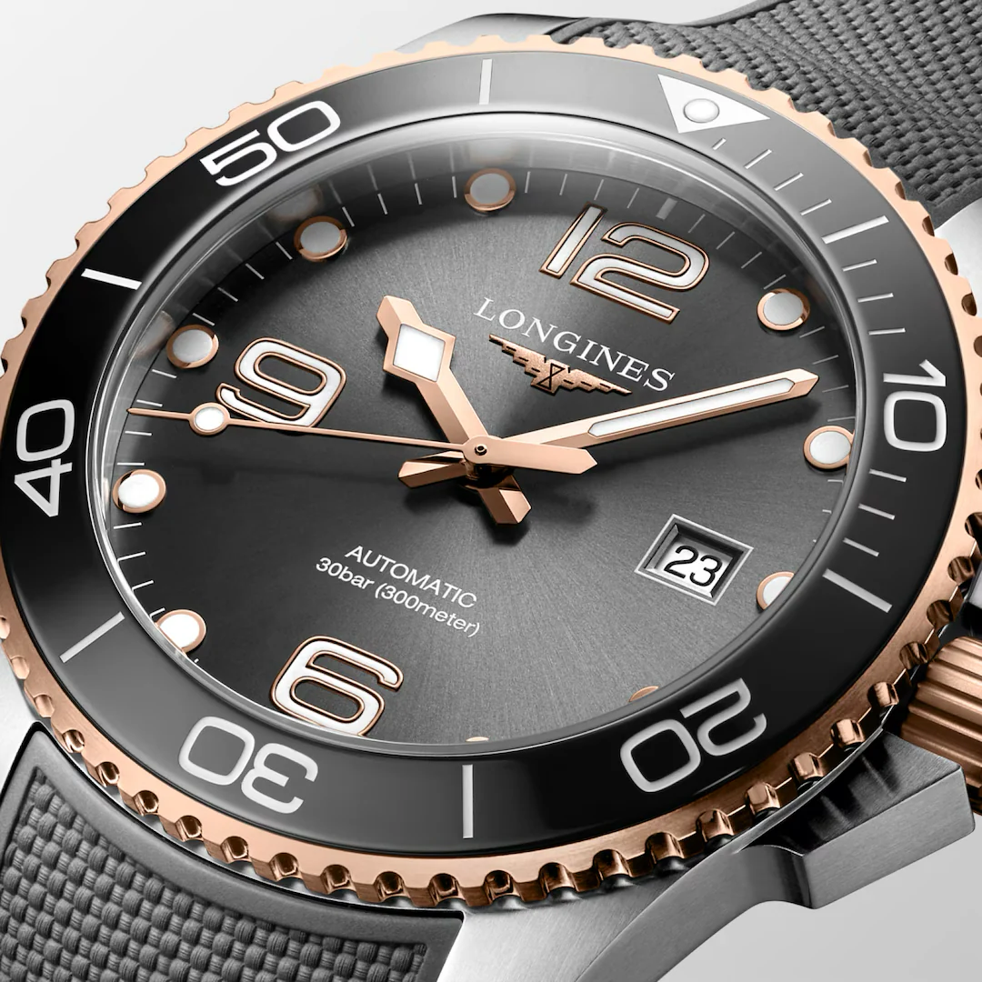 Longines HydroConquest 43mm Sunray Grey Rubber Watch - Image 3