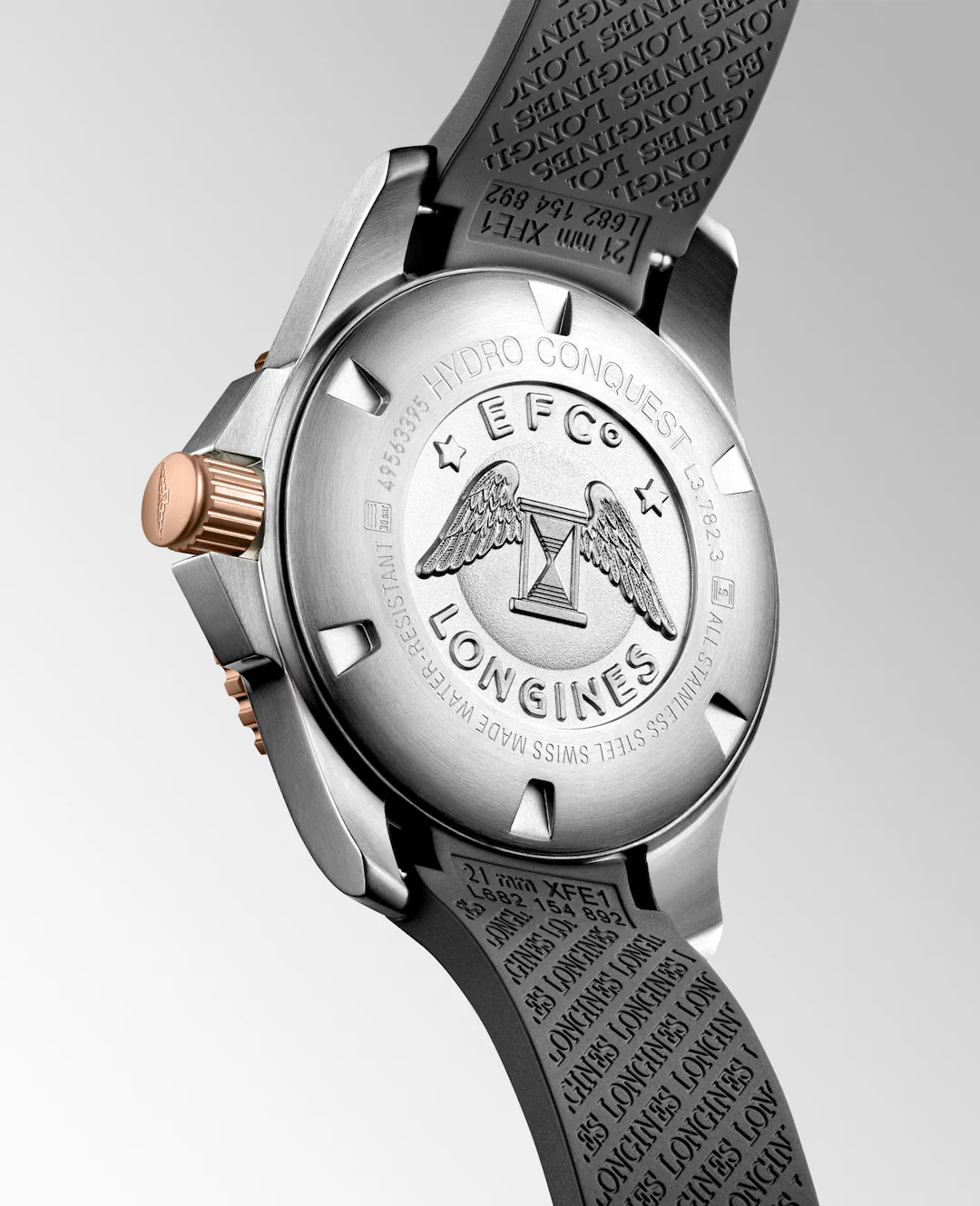 Longines HydroConquest 43mm Sunray Grey Rubber Watch - Image 8