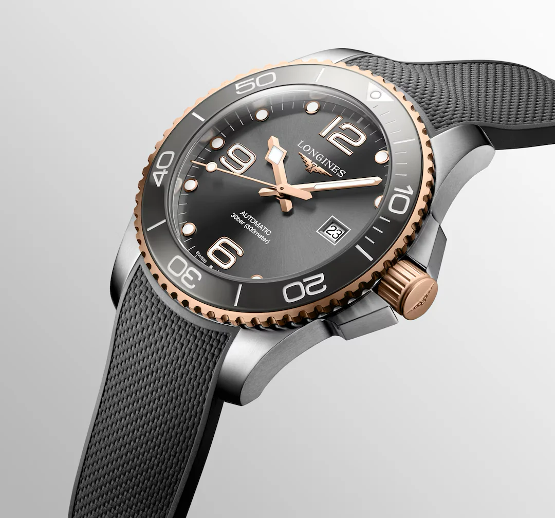 Longines HydroConquest 43mm Sunray Grey Rubber Watch - Image 9