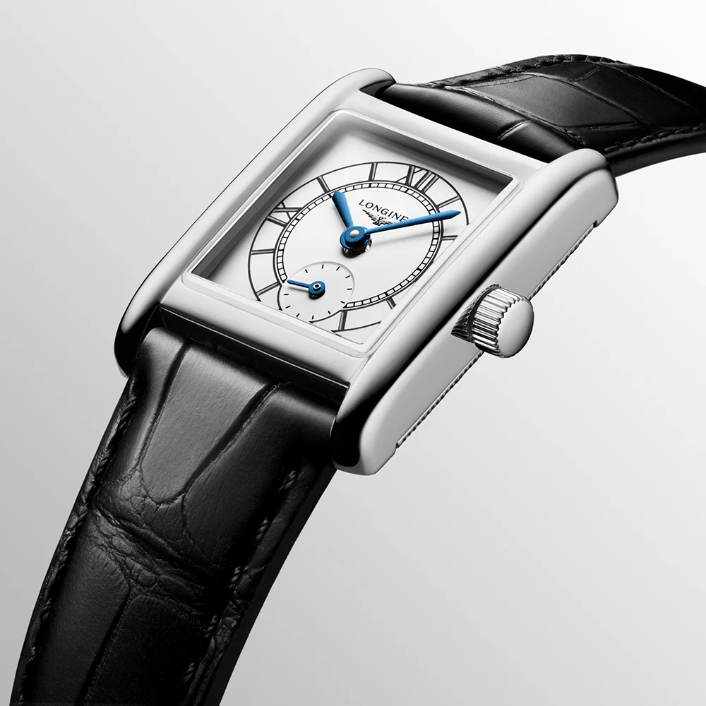 Longines Mini DolceVita Stainless Steel Black Leather Strap - Image 2