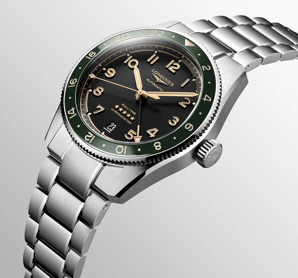 Longines Spirit Zulu Time Black Dial Green Bezel 39mm - Image 2