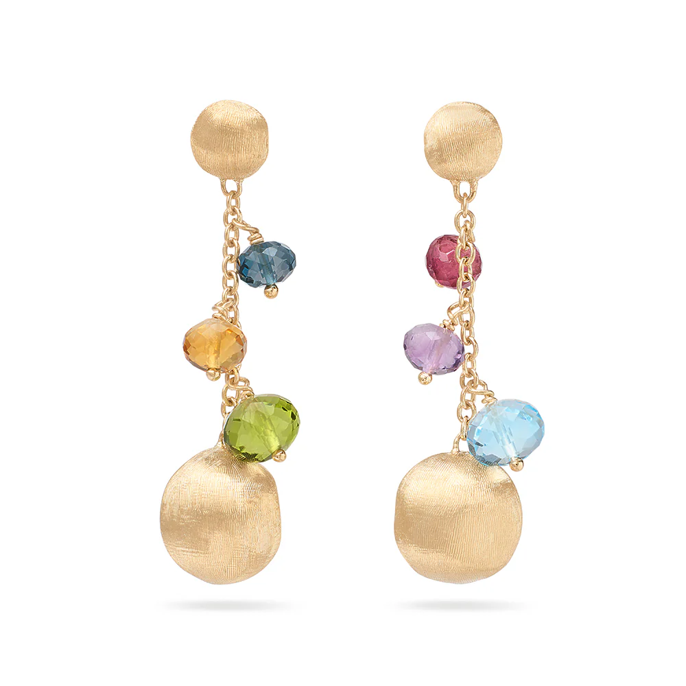 Marco Bicego Africa Mixed Gemstone Drop Earrings