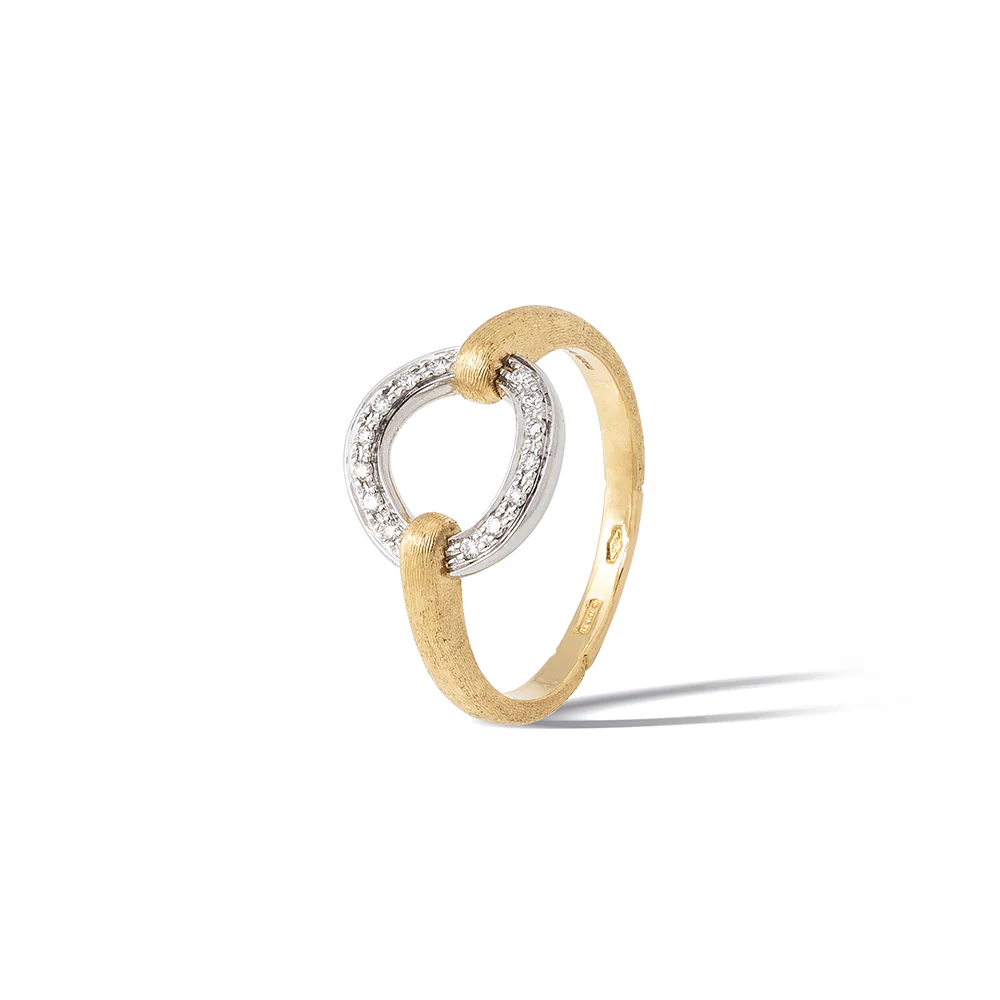 Marco Bicego Jaipur 18K Gold Flat Link Diamond Ring