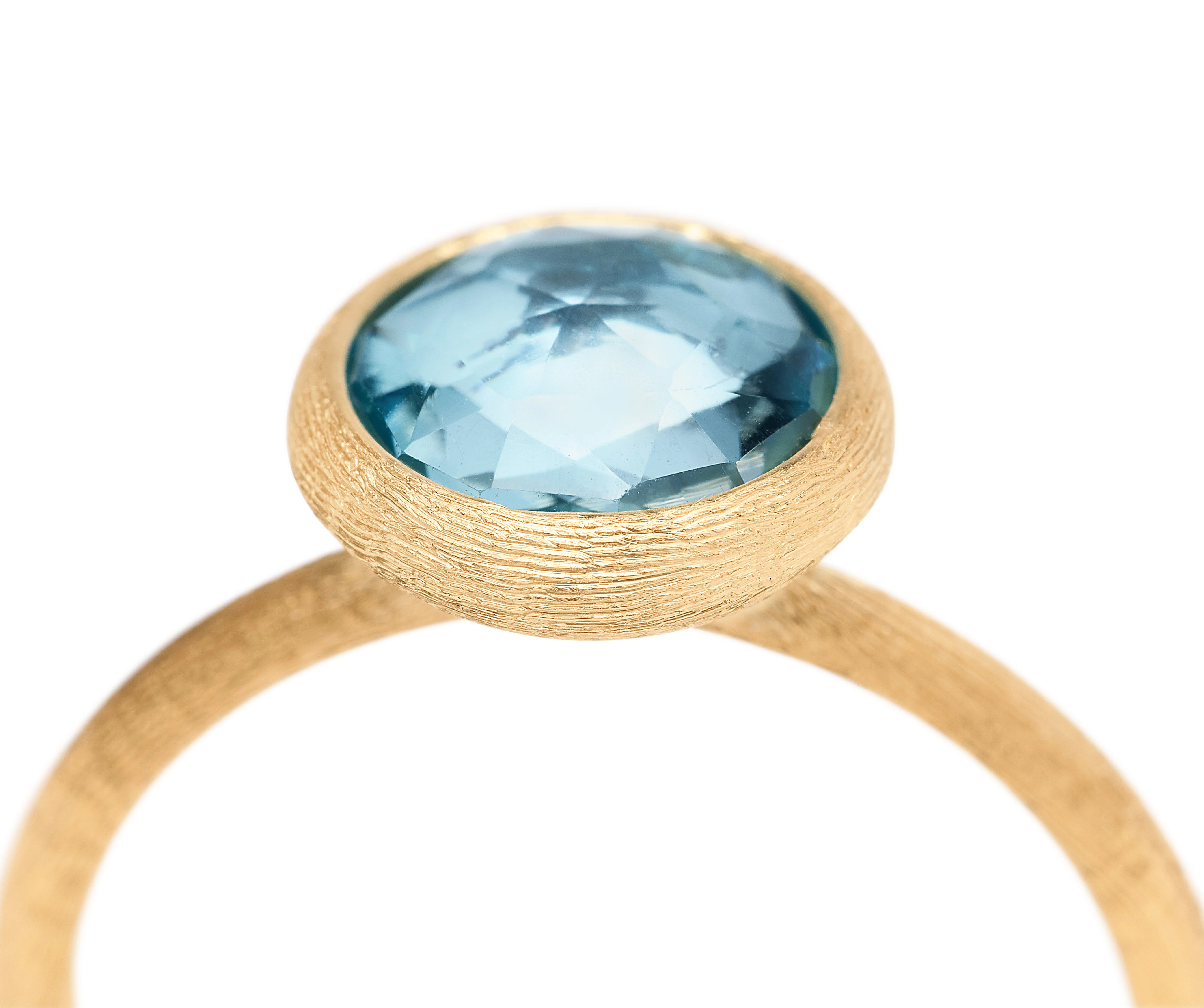 Marco Bicego Jaipur Color 18K Yellow Gold Blue Topaz Ring - Image 3