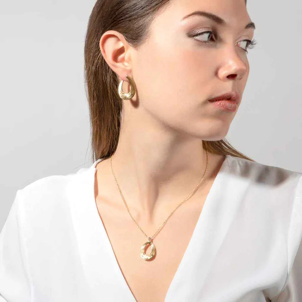 Marco Bicego Lucia 18K Yellow Gold Diamond Loop Pendant - Image 2