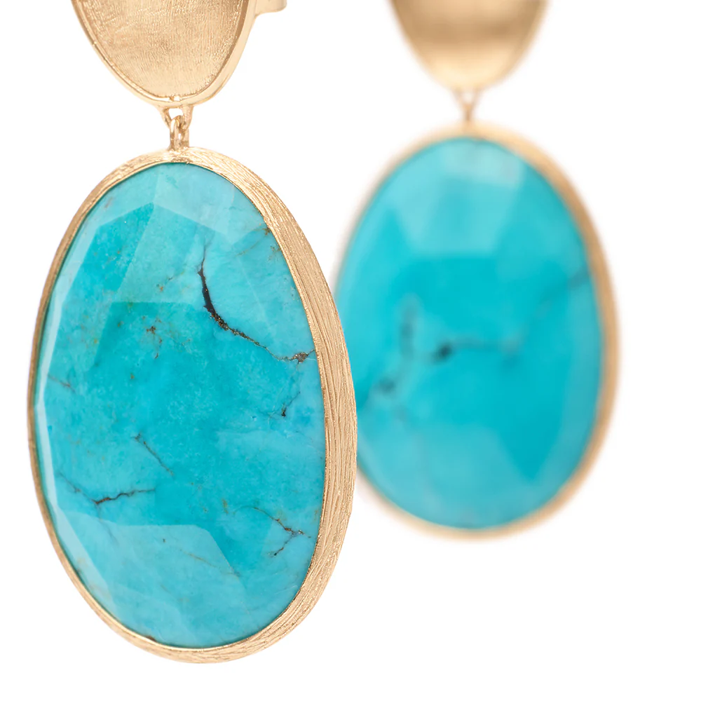 Marco Bicego Lunaria Double Drop Turquoise Earrings - Image 3