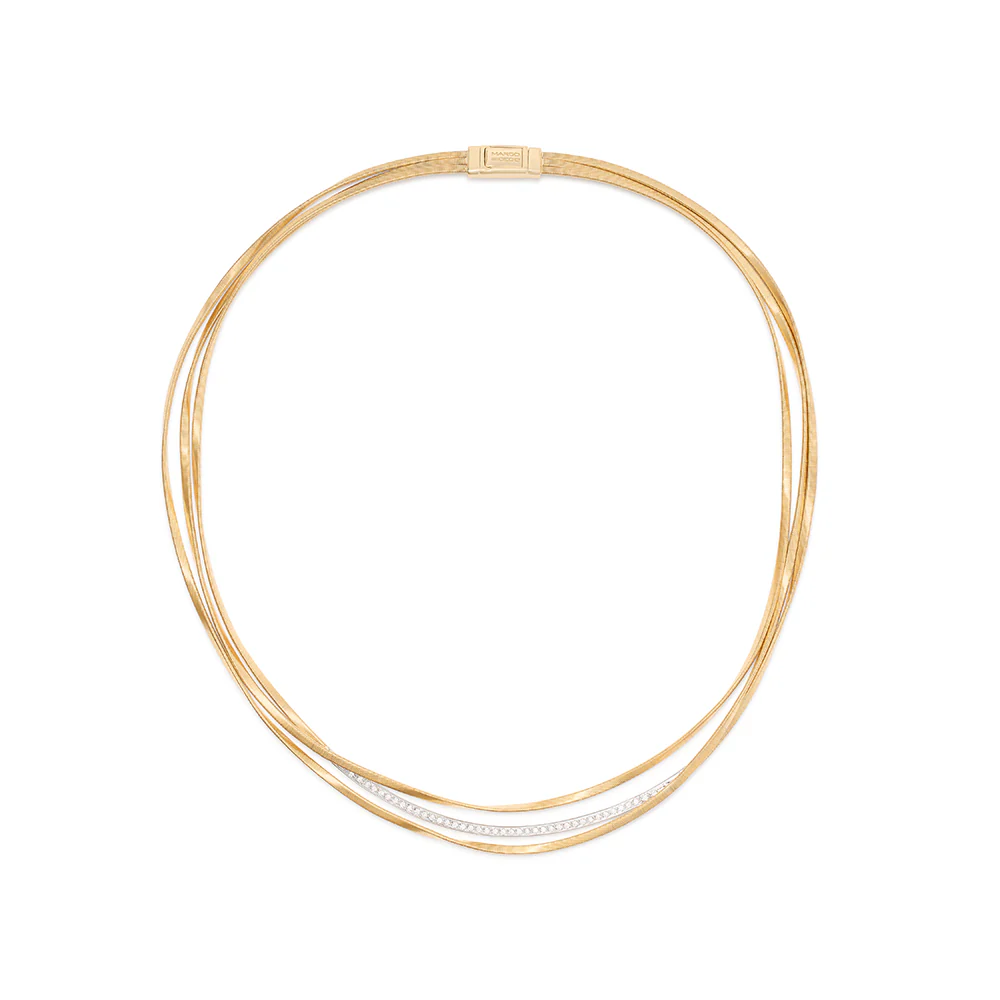 Marco Bicego Marrakech 3 Strand Coil Diamond Necklace