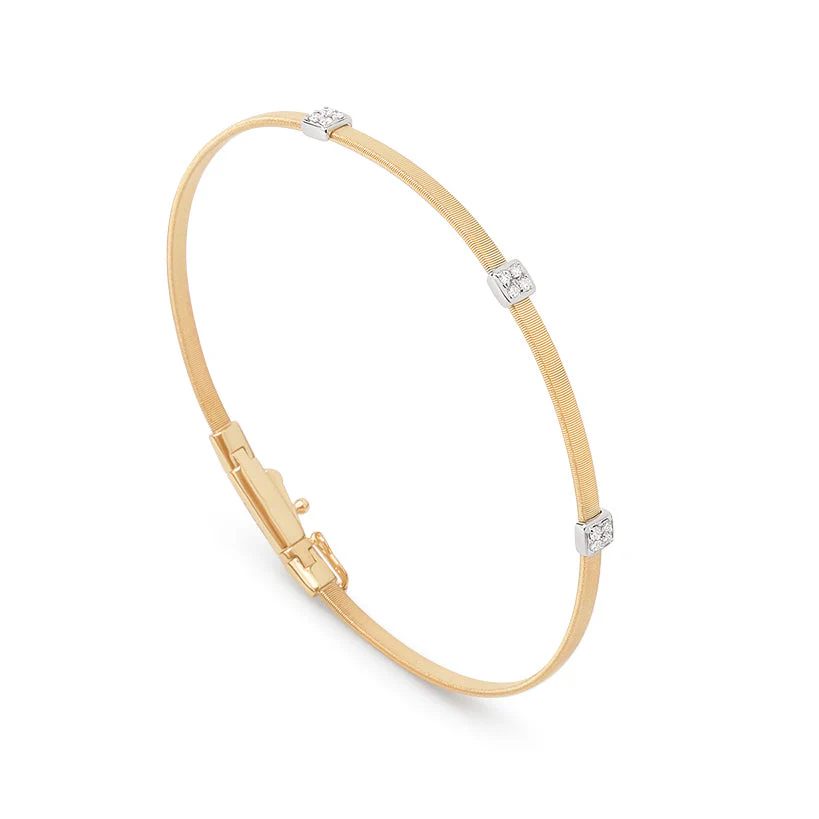 Marco Bicego Masai Stackable Bracelet with Diamonds 18K Yellow Gold