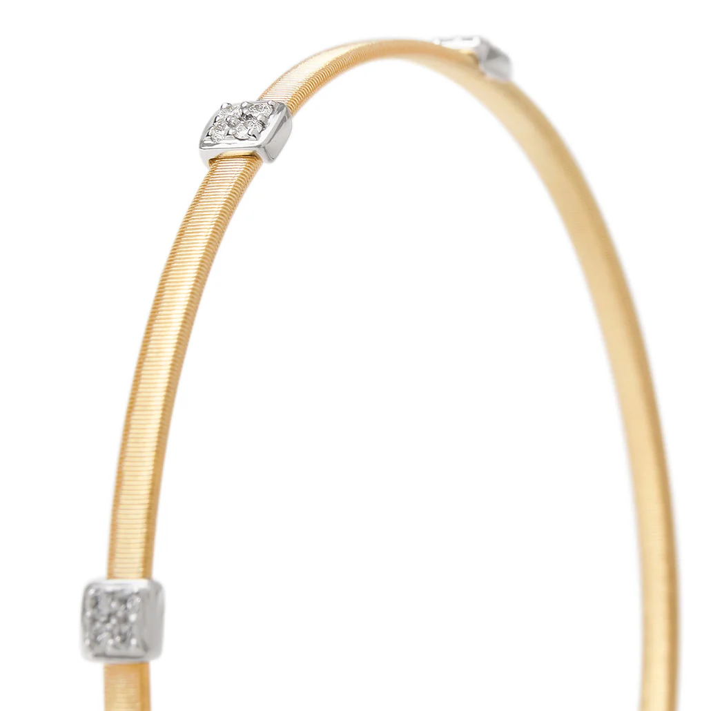 Marco Bicego Masai Stackable Bracelet with Diamonds 18K Yellow Gold - Image 3