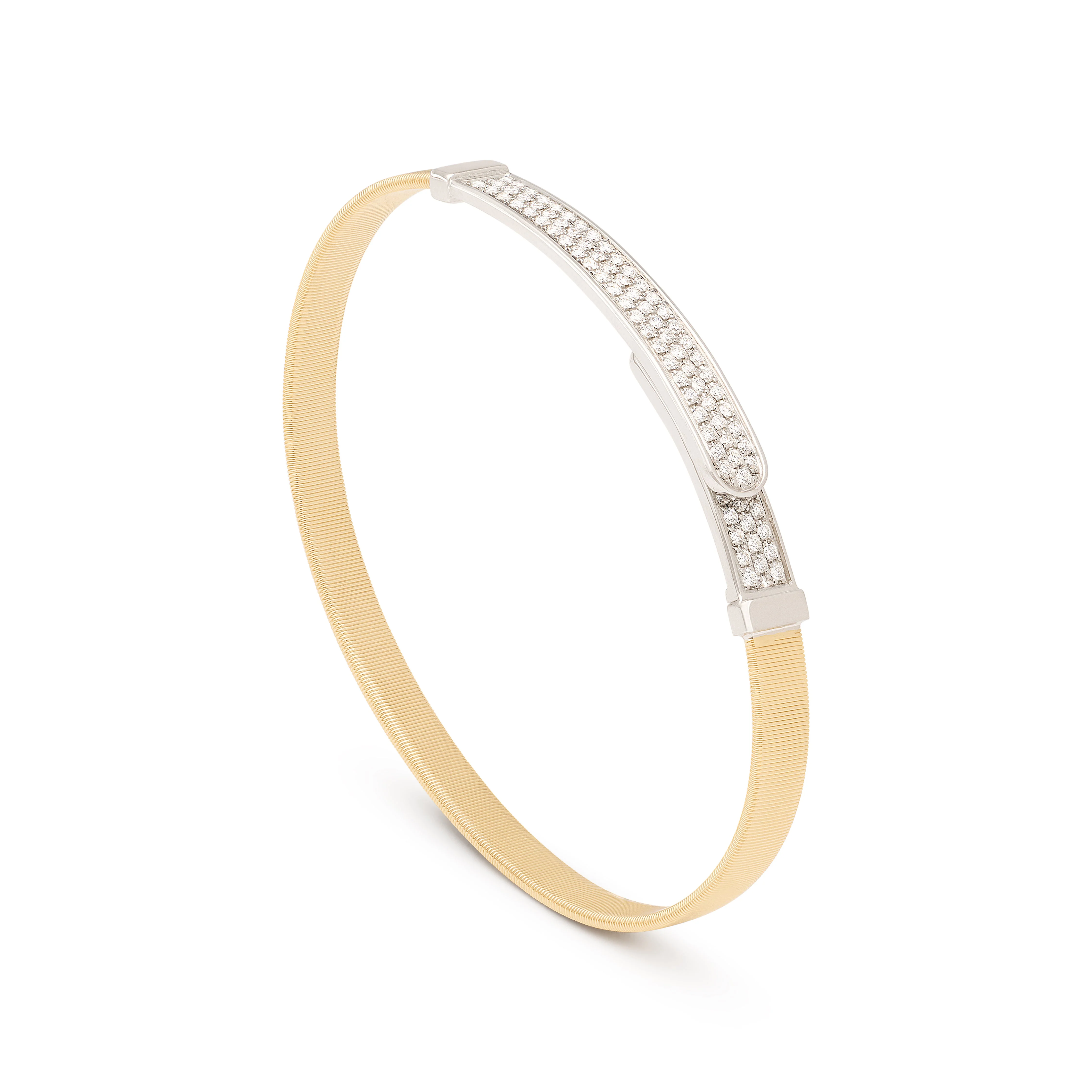 Marco Bicego Masai Thin Coil and Pave Diamond Bangle Bracelet