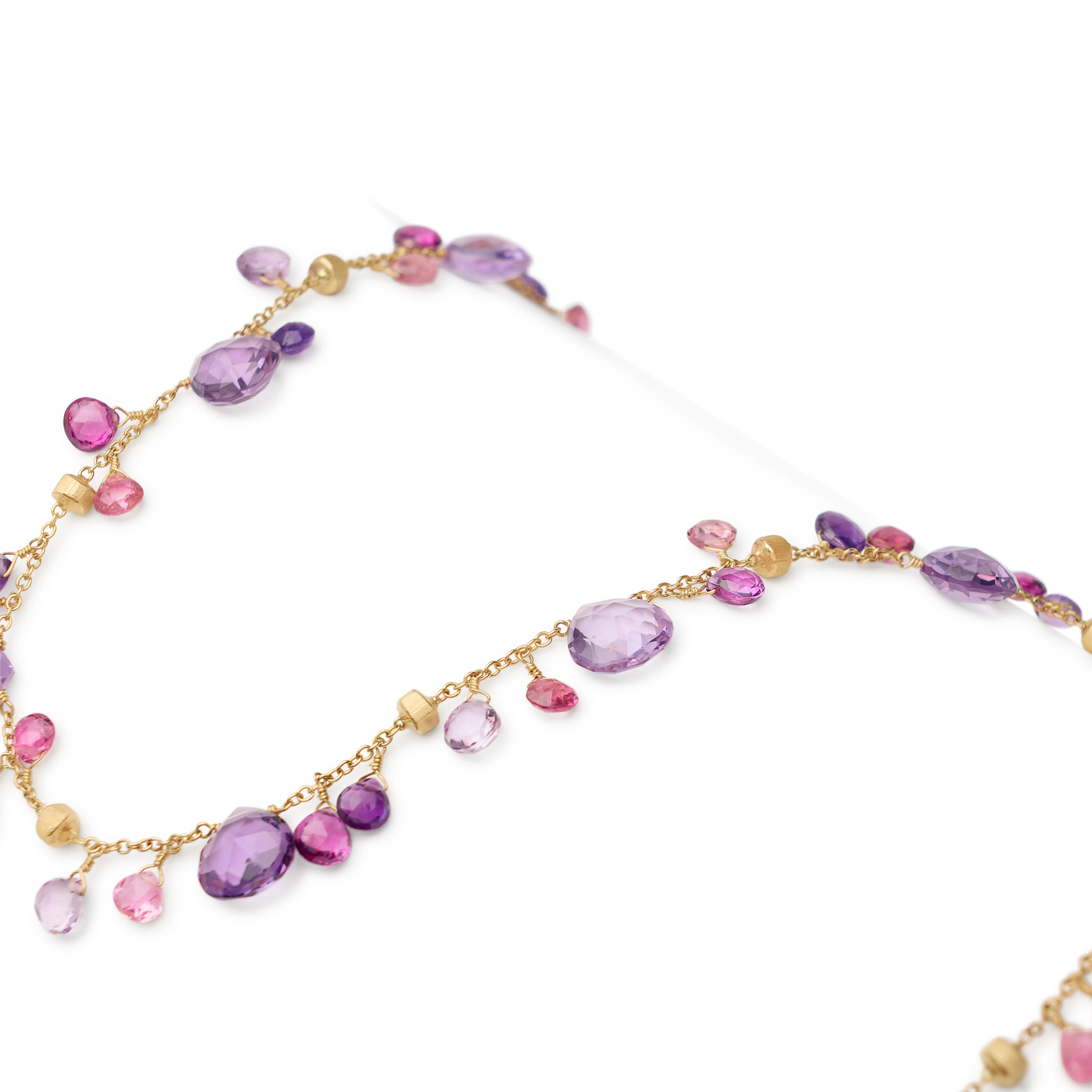 Marco Bicego Paradise 18K Yellow Gold Short Necklace with Amethyst and Pink Tourmaline - Image 3