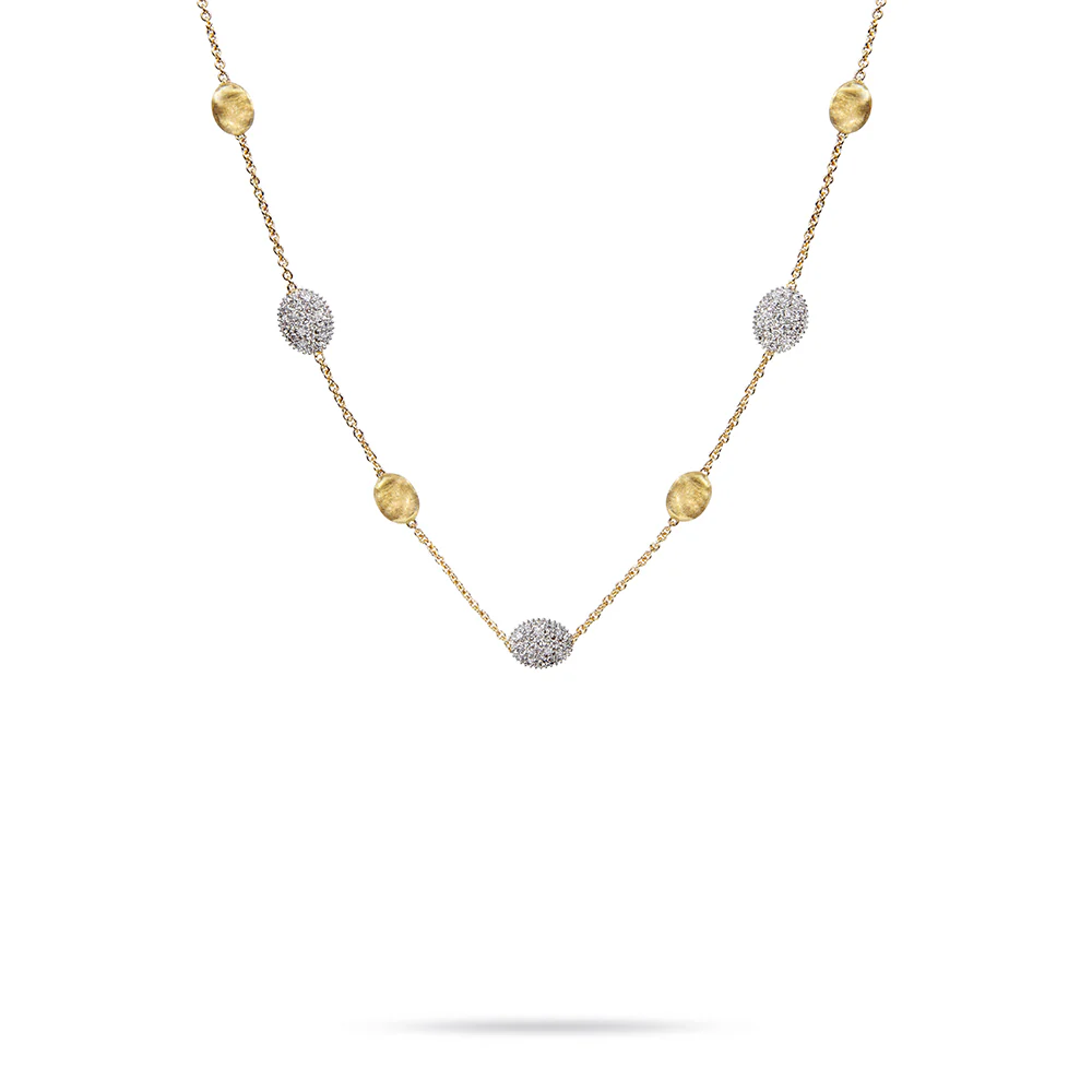 Marco Bicego Siviglia 18K Yellow Gold Diamond Station Necklace